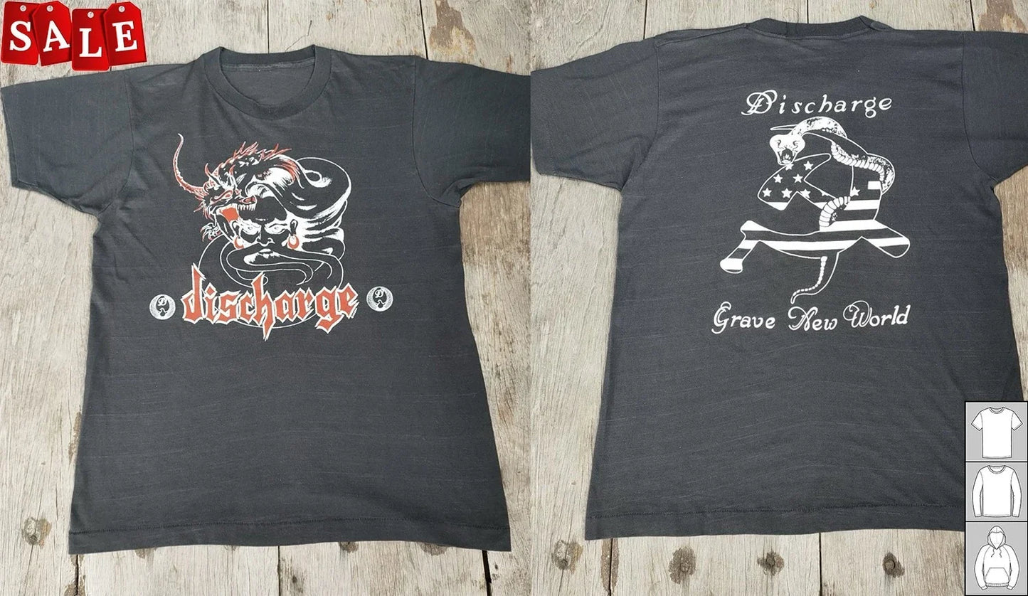 New Discharge Black T-Shirt 2side Unisex TH1296 Unisex T-shirt, Sweatshirt, Hoodie, Long Sleeve Tee - T-Shirt, Sweatshirt, Hoodie