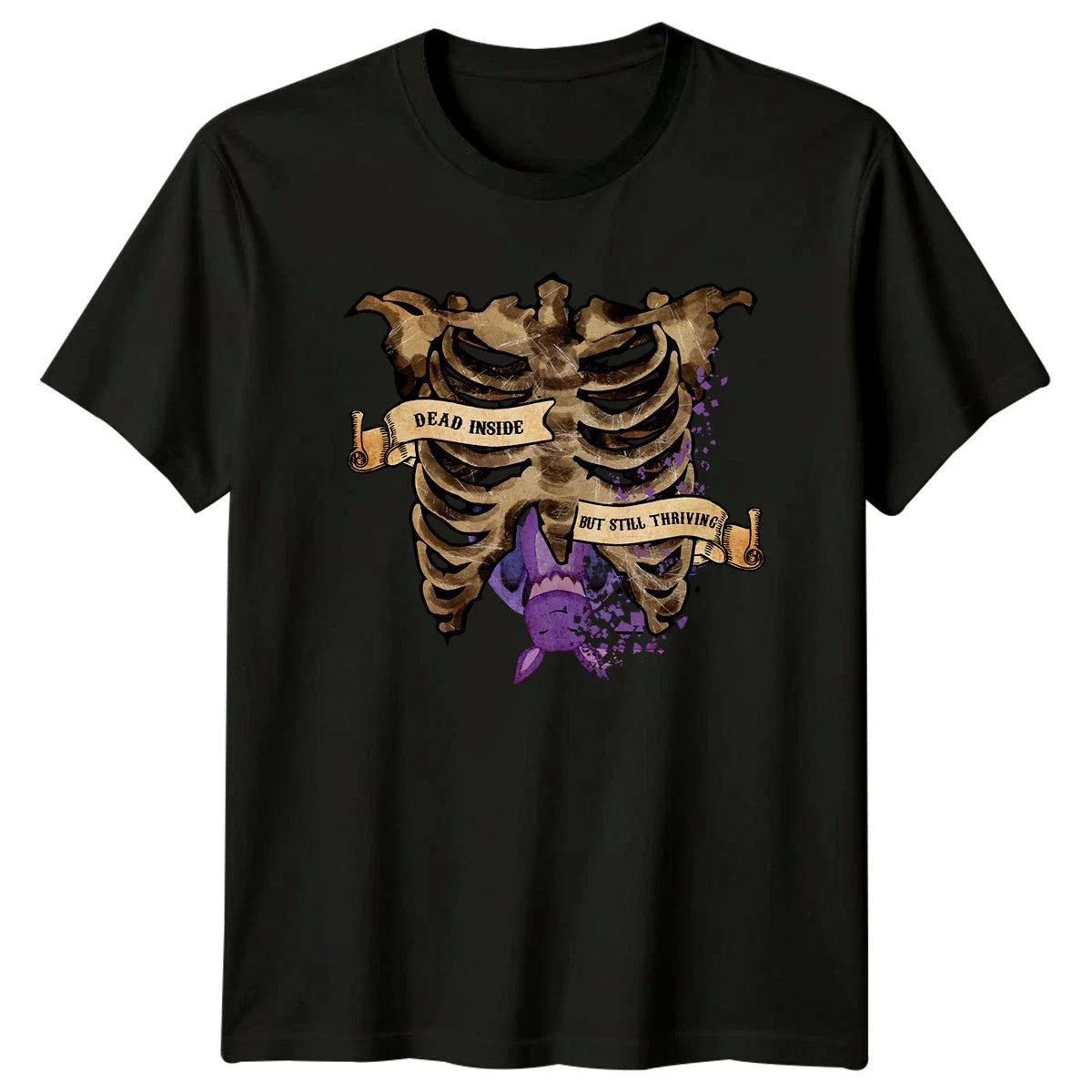 Dead Inside But Still Thriving T-Shirt Sarcastic Goth Halloween Gift For Him Unisex T-shirt, Sweatshirt, Hoodie, Long Sleeve Tee - T-Shirt, Sweatshirt, Hoodie