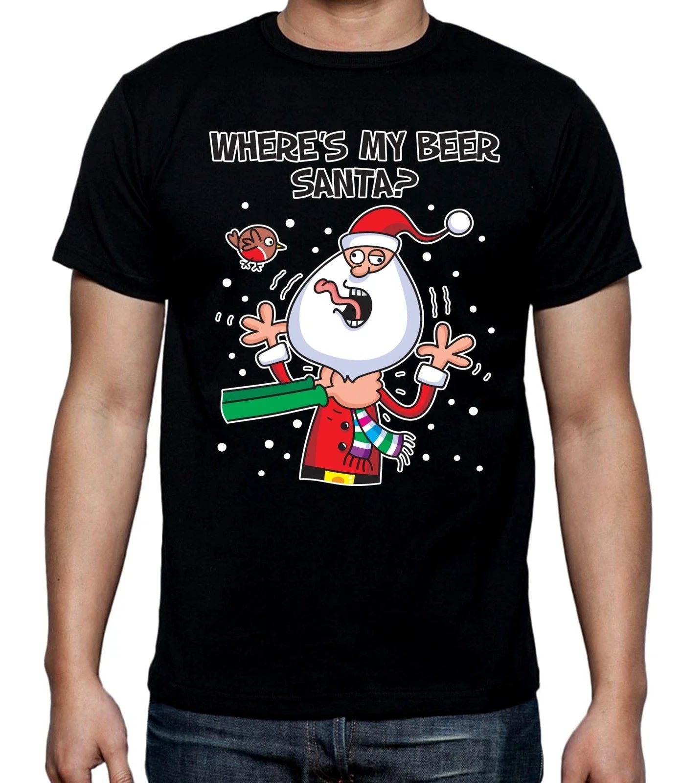 Where's My Beer Santa Funny Christmas Men's T-Shirt Unisex T-shirt, Sweatshirt, Hoodie, Long Sleeve Tee - T-Shirt, Sweatshirt, Hoodie