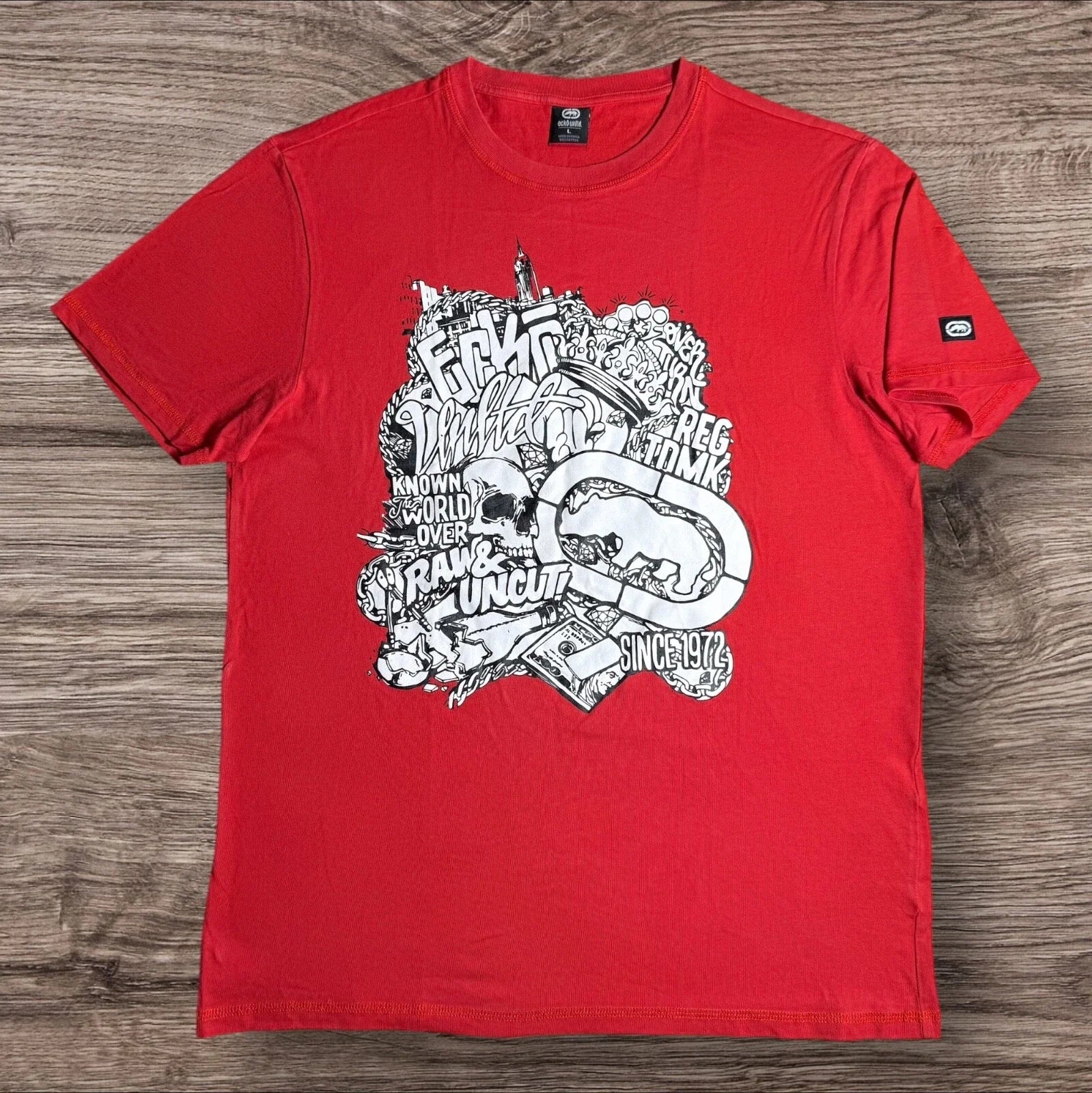 Ecko Unltd Big Print Skull Y2K Style T-Shirt Size L Unisex T-shirt, Sweatshirt, Hoodie, Long Sleeve Tee - T-Shirt, Sweatshirt, Hoodie