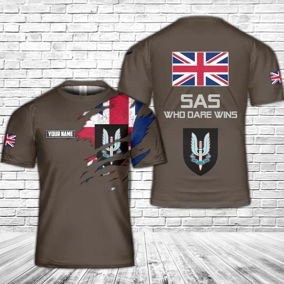 Custom Name British Army Special Air Service 3D T-Shirt For Size S-5XL Unisex T-shirt, Sweatshirt, Hoodie, Long Sleeve Tee - T-Shirt, Sweatshirt, Hoodie