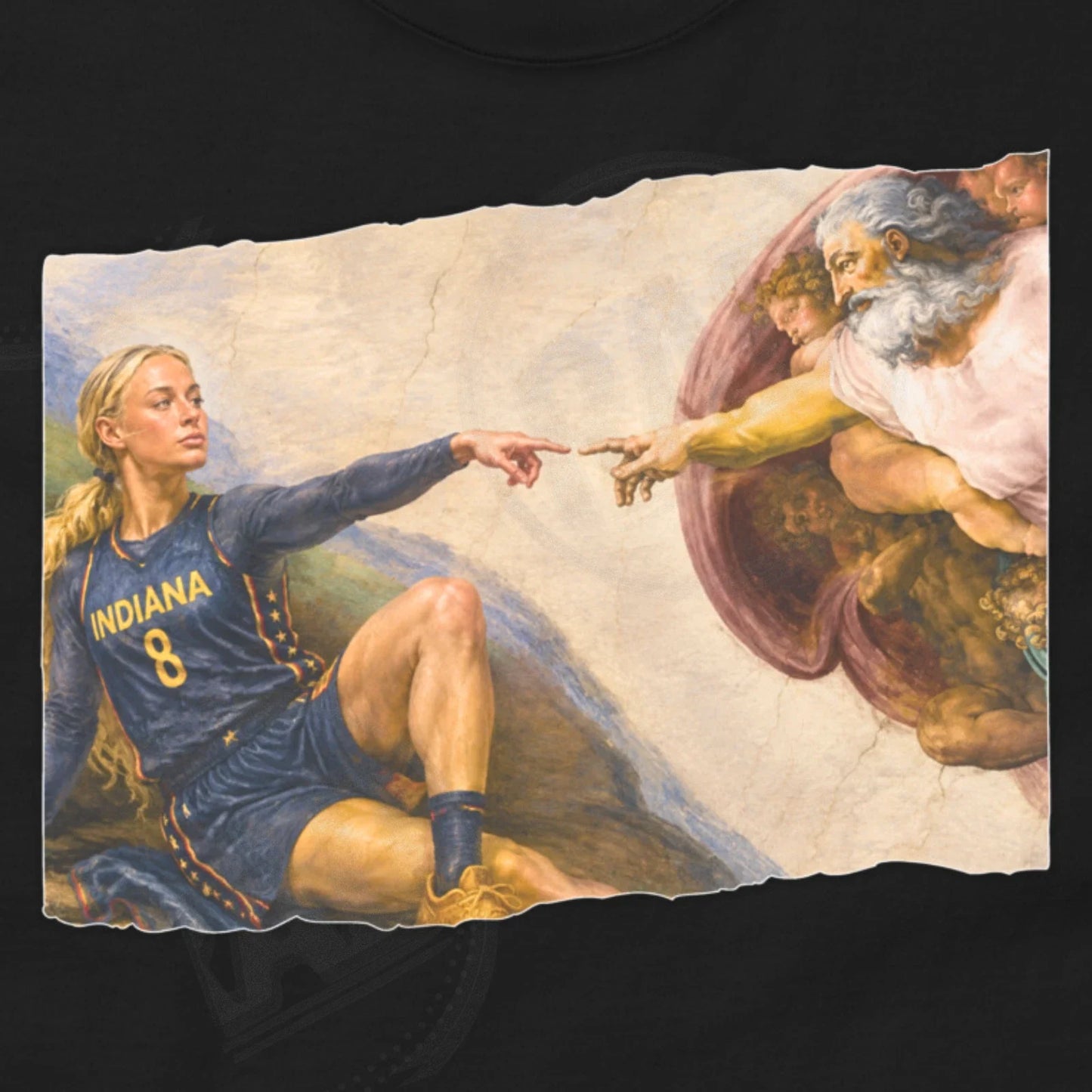 Funny Sophie Cunningham Shirt Finger Point Sistine Chapel Tee Indiana Basketball Unisex T-shirt, Sweatshirt, Hoodie, Long Sleeve Tee - T-Shirt, Sweatshirt, Hoodie