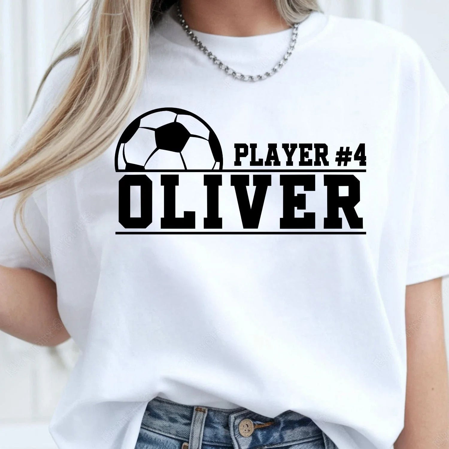 Personalised Football Shirt Custom Name Number Sports Fan Unisex Tee Xmas Tops Unisex T-shirt, Sweatshirt, Hoodie, Long Sleeve Tee - T-Shirt, Sweatshirt, Hoodie