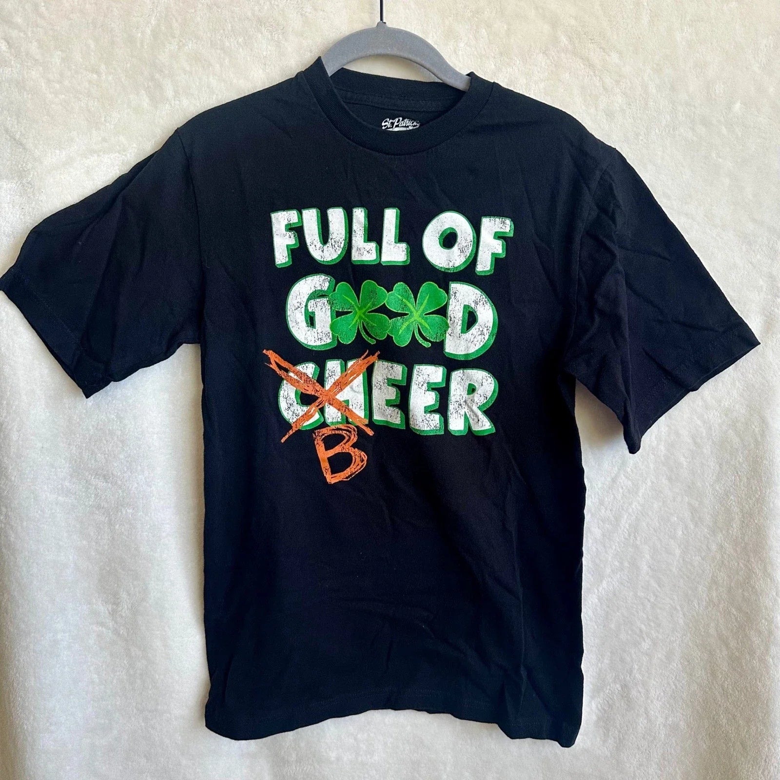 St Patricks Day Beer Graphic T-Shirt Full of Good Beer Shamrock Black Men's S Unisex T-shirt, Sweatshirt, Hoodie, Long Sleeve Tee - T-Shirt, Sweatshirt, Hoodie