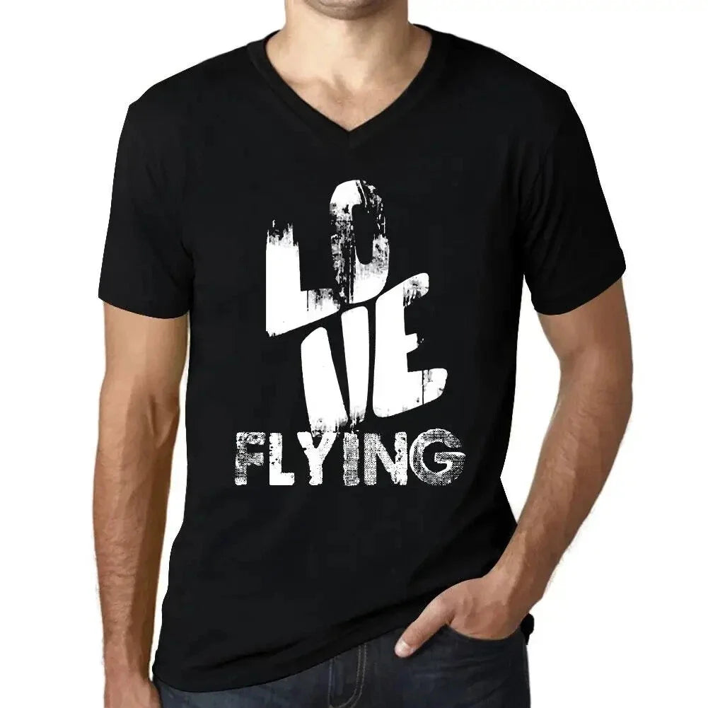 Men's Graphic T-Shirt V Neck Love Flying Eco-Friendly Limited Edition Unisex T-shirt, Sweatshirt, Hoodie, Long Sleeve Tee - T-Shirt, Sweatshirt, Hoodie