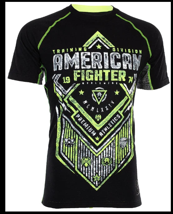 AMERICAN FIGHTER Black Neon Yellow VALDOSTA  Athletic Graphic T-shirt NWT Unisex T-shirt, Sweatshirt, Hoodie, Long Sleeve Tee - T-Shirt, Sweatshirt, Hoodie