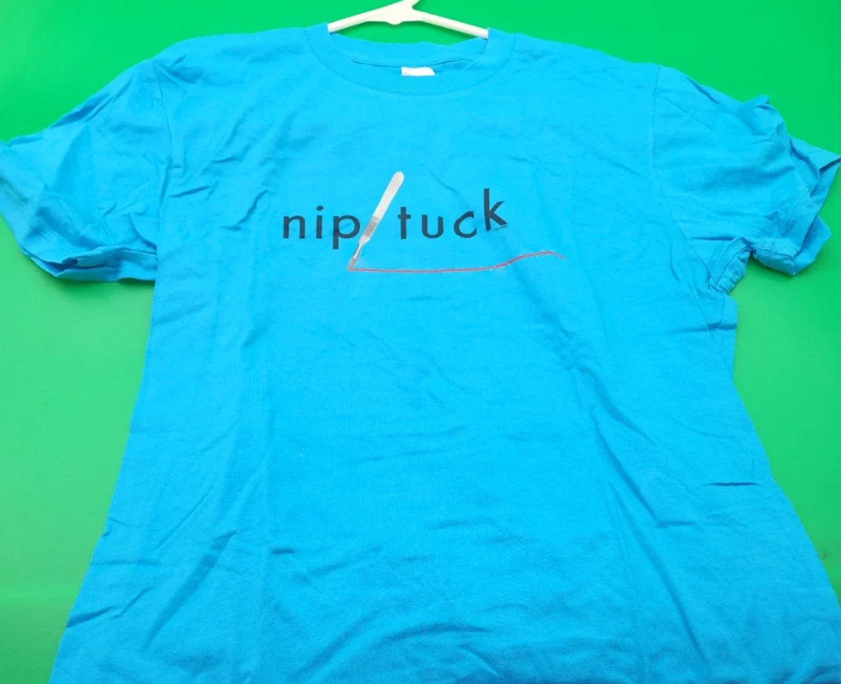 Nip/Tuck 2000s Tv Show Promotional Tee Shirt - Aqua Blue - Size XL Unisex T-shirt, Sweatshirt, Hoodie, Long Sleeve Tee - T-Shirt, Sweatshirt, Hoodie