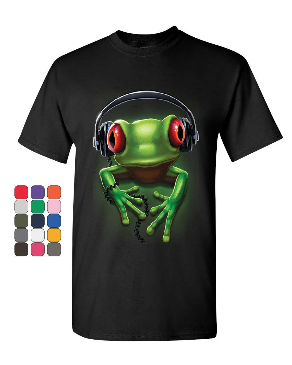 DJ Frog with Headphones T-Shirt Cute Animal Music Wildlife Rock Mens Tee Shirt Unisex T-shirt, Sweatshirt, Hoodie, Long Sleeve Tee - T-Shirt, Sweatshirt, Hoodie