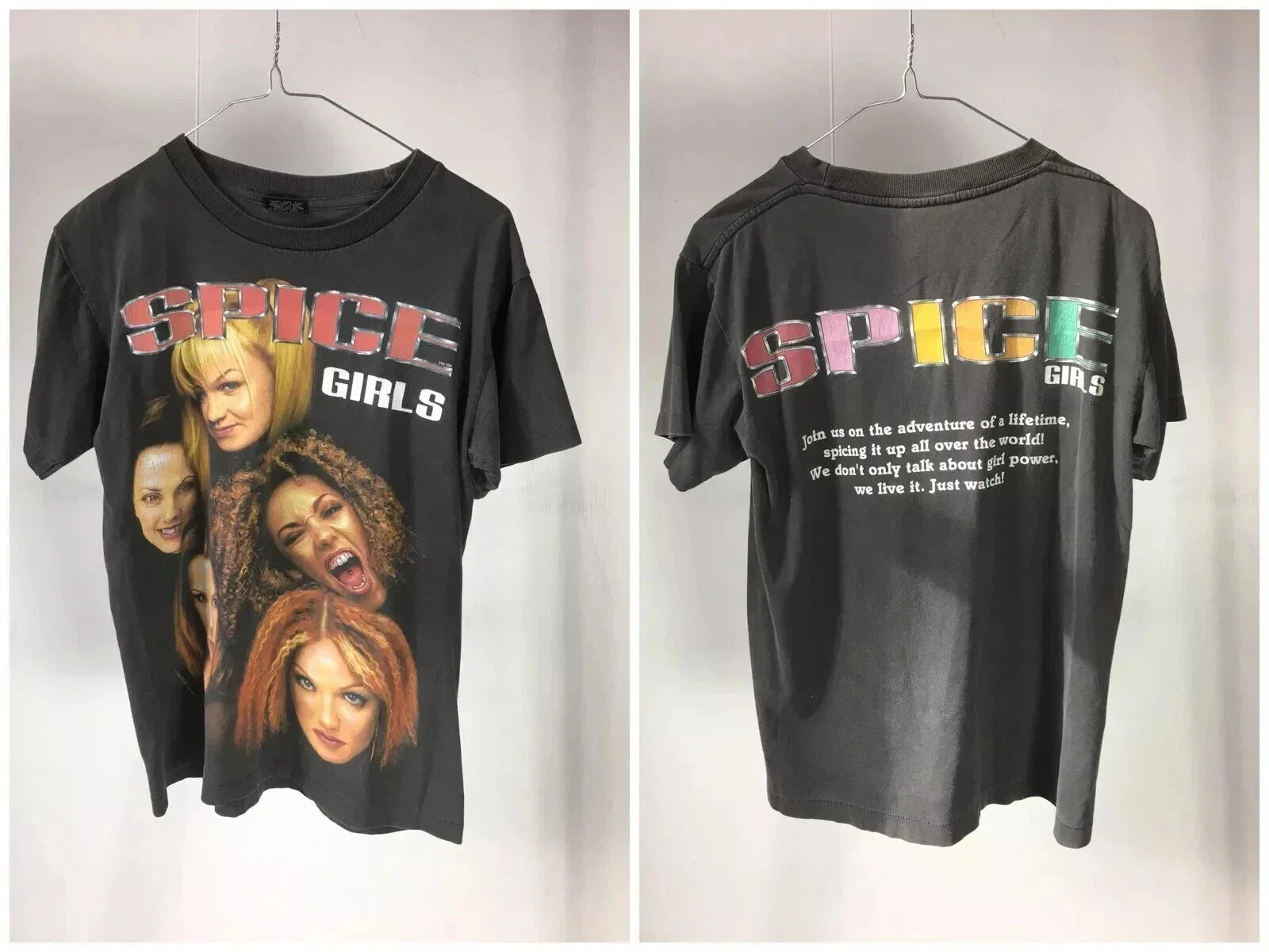Vintage Spice Girls 90s Band Basic short sleeve black 2 side shirt Unisex T-shirt, Sweatshirt, Hoodie, Long Sleeve Tee - T-Shirt, Sweatshirt, Hoodie