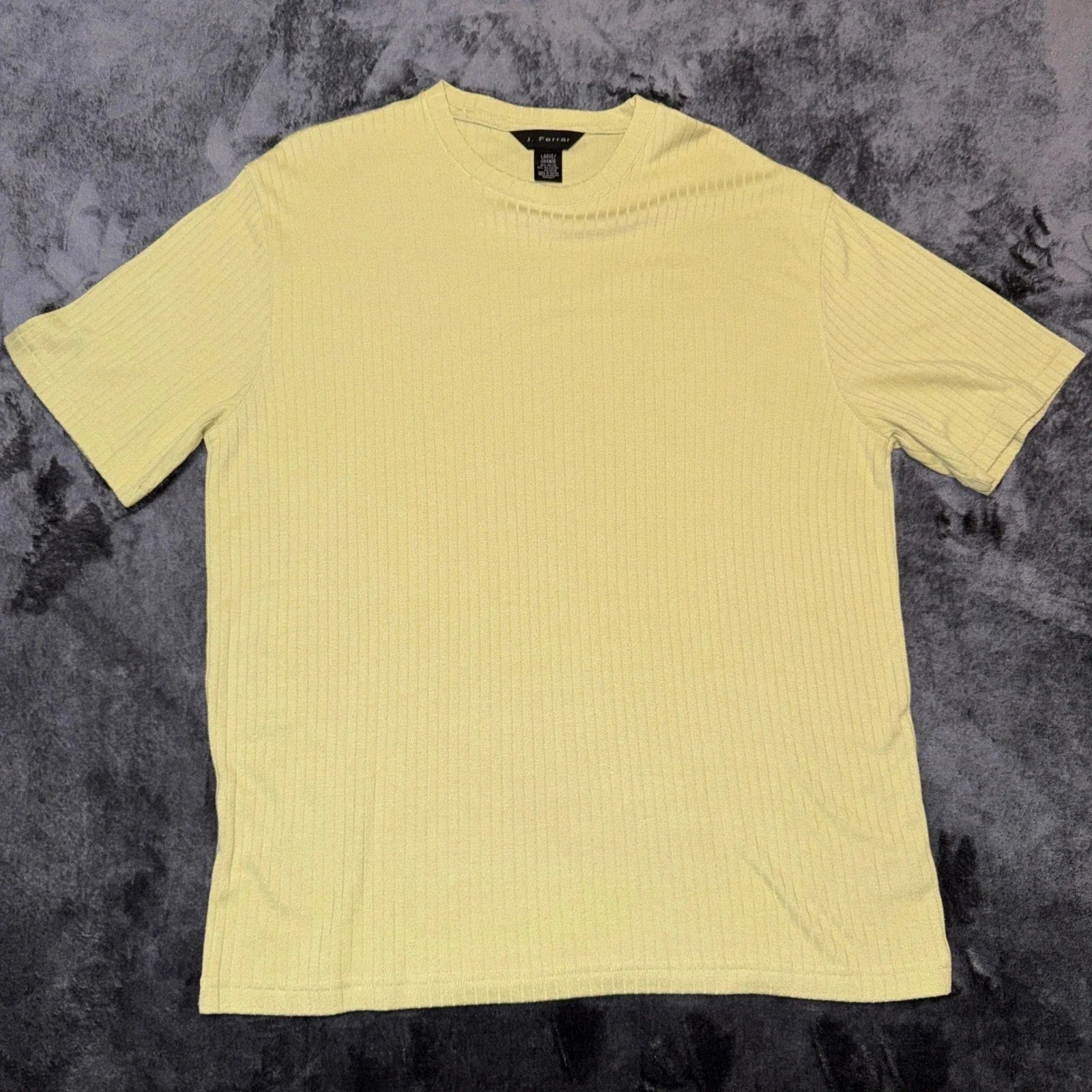 J. Ferrar Mens Ribbed Knit Short Sleeve Shirt Pale Yellow Large 703498 Unisex T-shirt, Sweatshirt, Hoodie, Long Sleeve Tee - T-Shirt, Sweatshirt, Hoodie