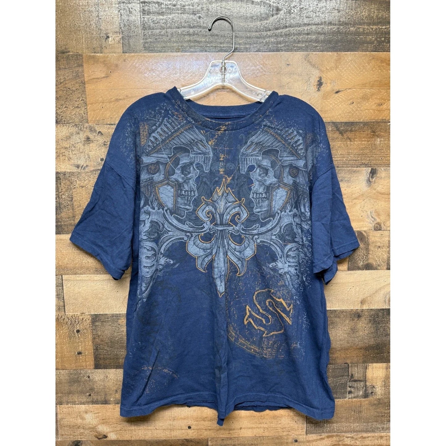 Sinister Brand Skull Graphic T Shirt Men's X Large Blue Cotton Unisex T-shirt, Sweatshirt, Hoodie, Long Sleeve Tee - T-Shirt, Sweatshirt, Hoodie