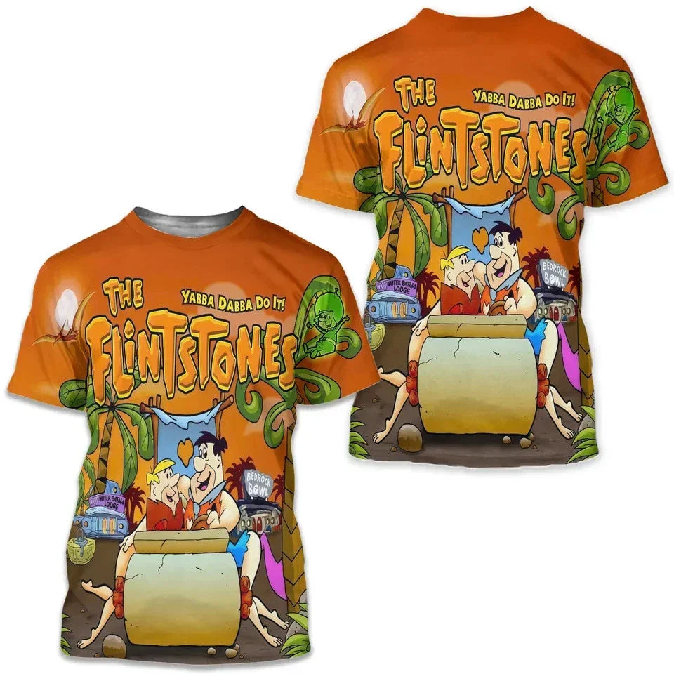 Summer Fashion Funny Cartoon Flintstones 3D Printing T-shirt V270 Unisex T-shirt, Sweatshirt, Hoodie, Long Sleeve Tee - T-Shirt, Sweatshirt, Hoodie
