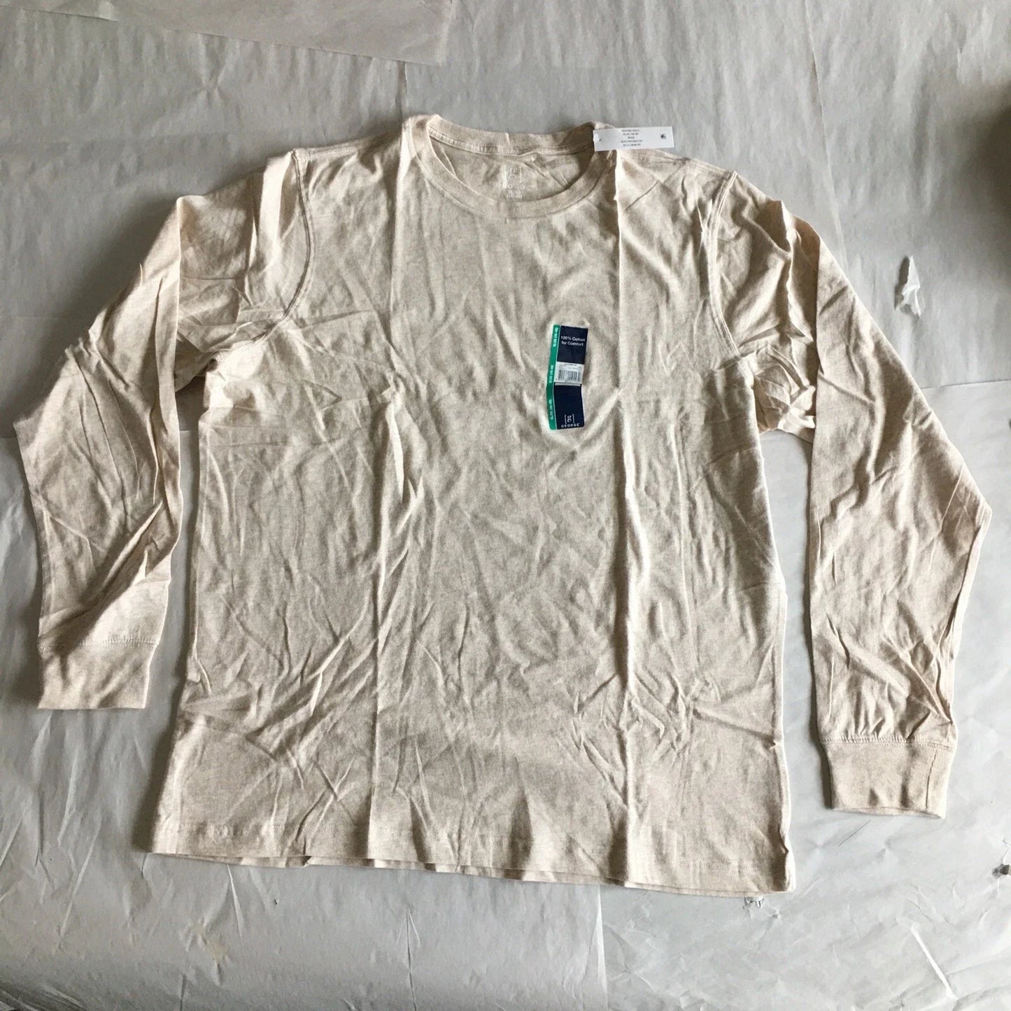 NWT George Crew Neck Long Sleeve T Beige XL Unisex T-shirt, Sweatshirt, Hoodie, Long Sleeve Tee - T-Shirt, Sweatshirt, Hoodie