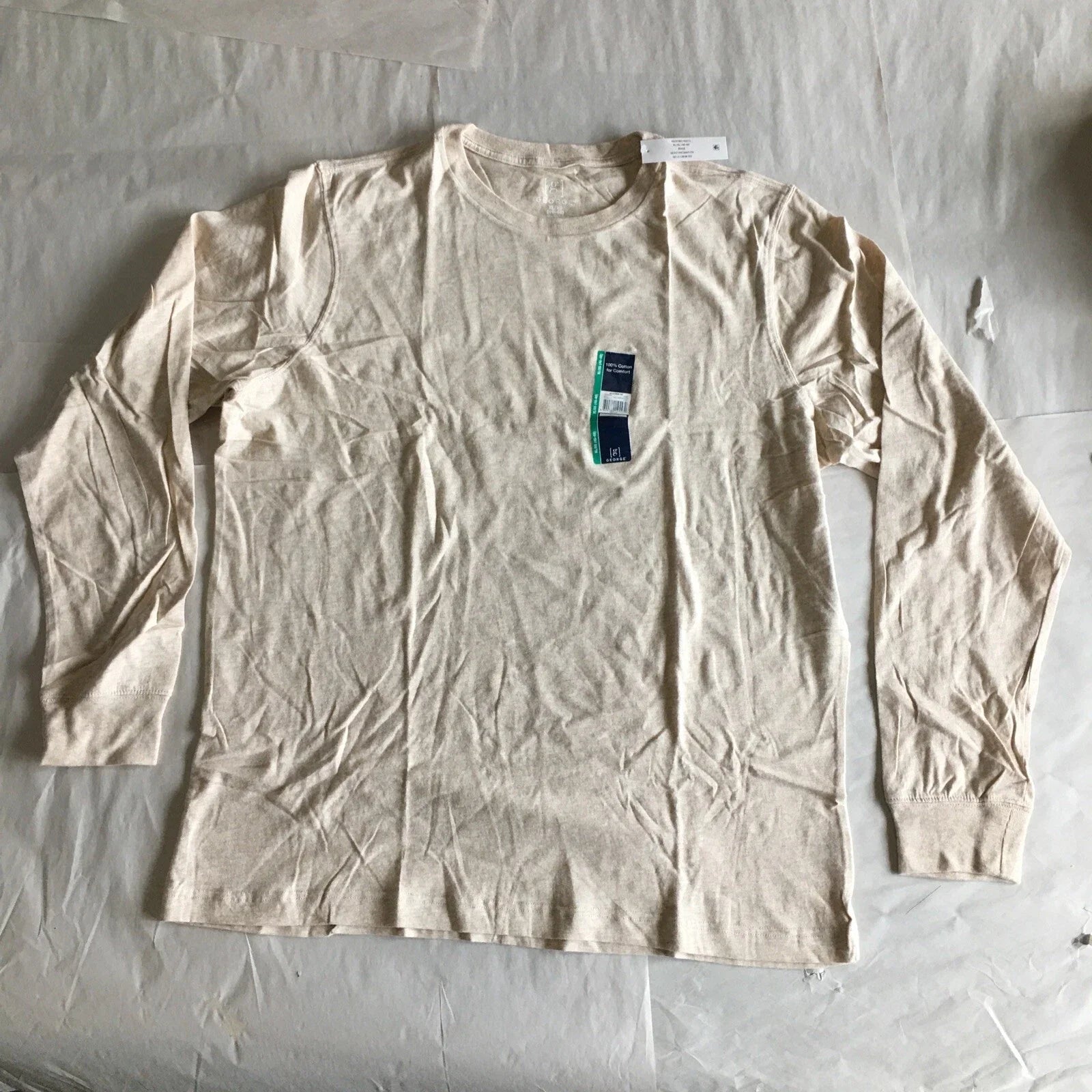 NWT George Crew Neck Long Sleeve T Beige XL Unisex T-shirt, Sweatshirt, Hoodie, Long Sleeve Tee - T-Shirt, Sweatshirt, Hoodie