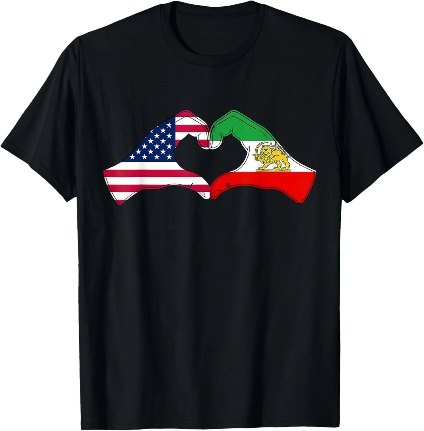 Persian American Flag USA Persia Heritage Heart Gift Unisex T-Shirt Unisex T-shirt, Sweatshirt, Hoodie, Long Sleeve Tee - T-Shirt, Sweatshirt, Hoodie