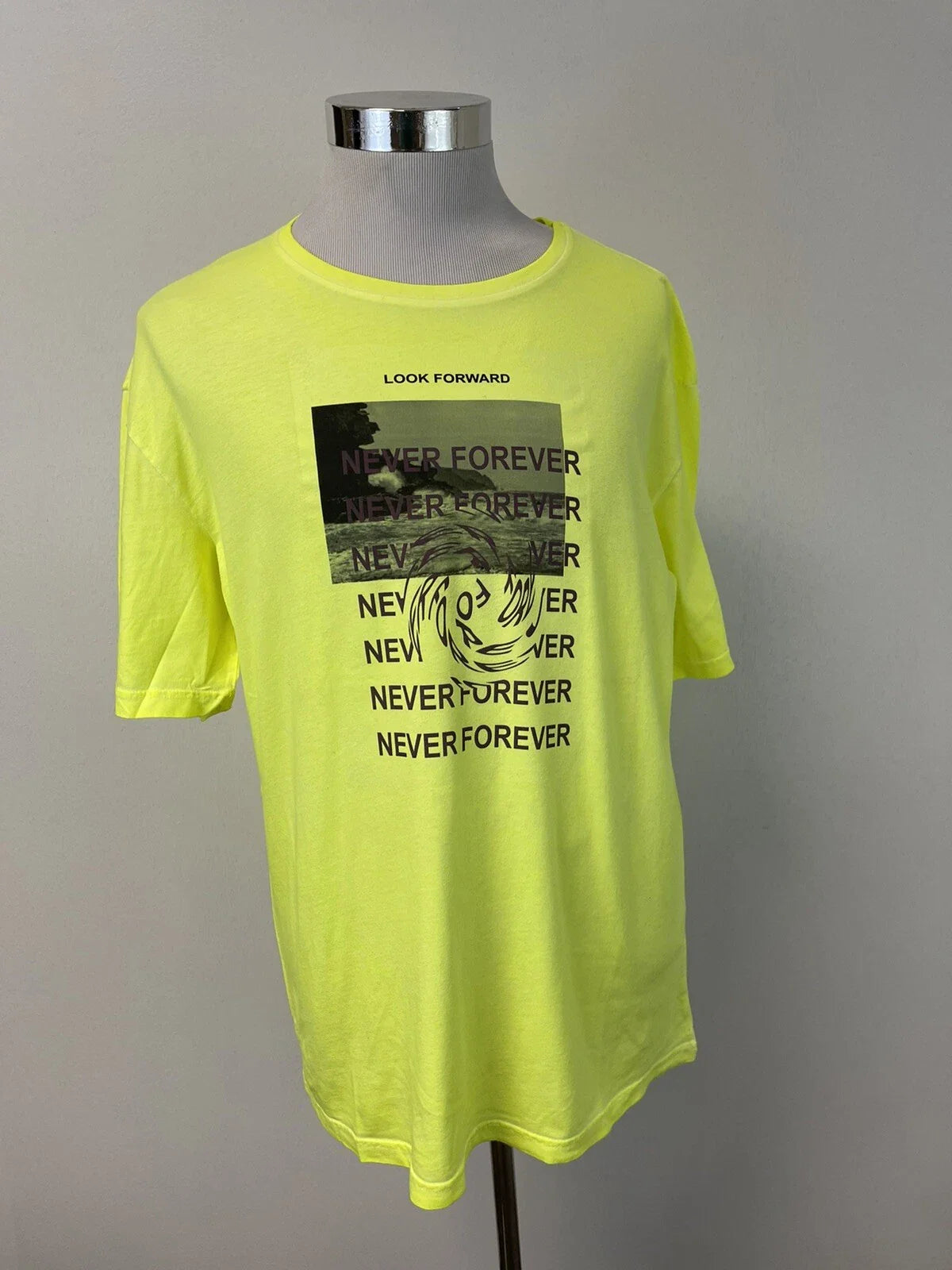 Corella Shirt Mens Large Tee Never Forever Look Forward Green Cotton N42 Unisex T-shirt, Sweatshirt, Hoodie, Long Sleeve Tee - T-Shirt, Sweatshirt, Hoodie