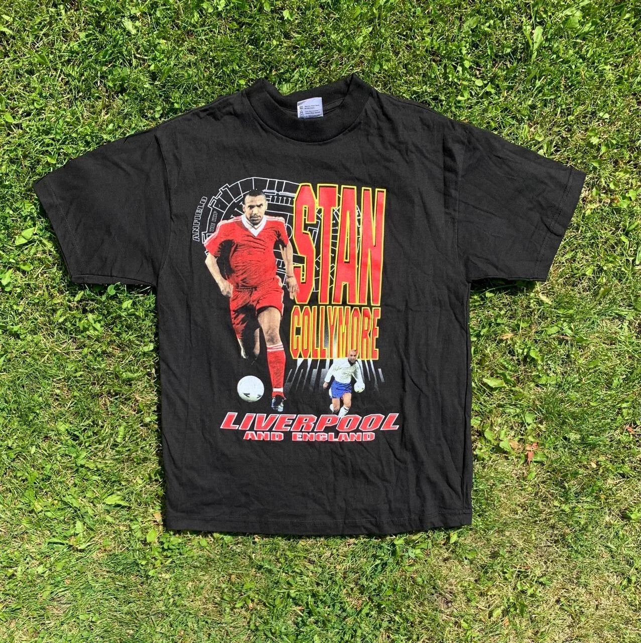 Stan Collymore 90s Liverpool England Vintage T Shirt Football Tee Soccer Gerrard Unisex T-shirt, Sweatshirt, Hoodie, Long Sleeve Tee - T-Shirt, Sweatshirt, Hoodie