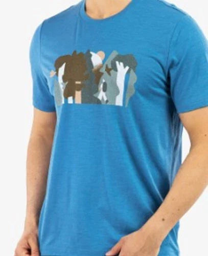 Icebreaker Tech Lite II Short Sleeve Tee Forest Wall (XXL) Azul 195440582695 Unisex T-shirt, Sweatshirt, Hoodie, Long Sleeve Tee - T-Shirt, Sweatshirt, Hoodie