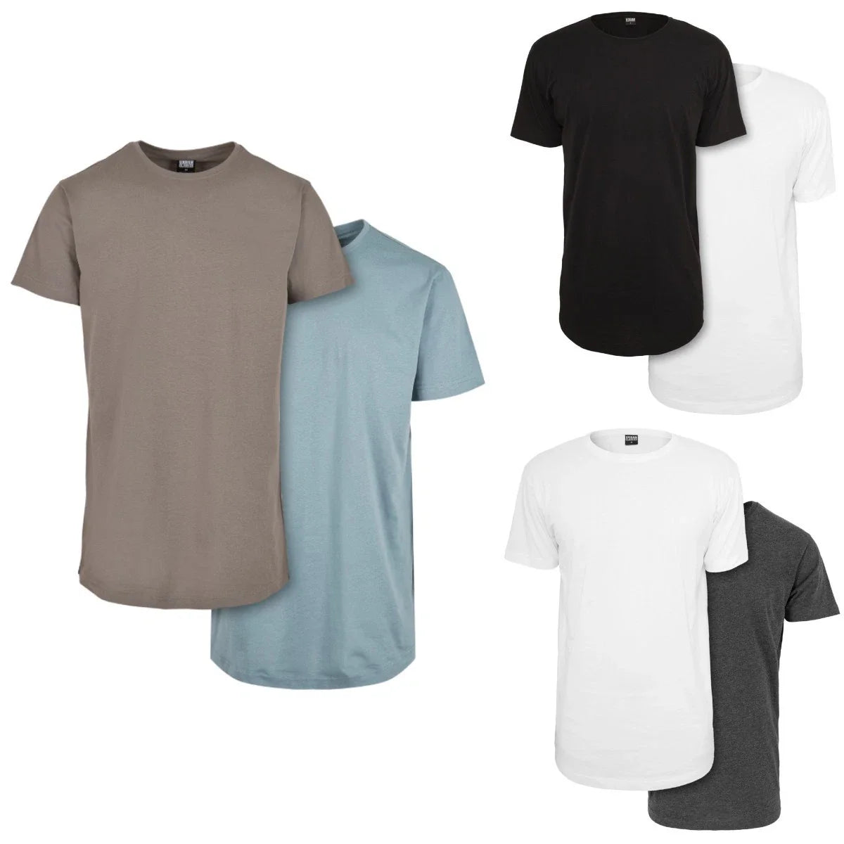Urban Classics Pre-Pack Shaped Long Tee 2-Pack T-Shirt Top Oversize Unisex T-shirt, Sweatshirt, Hoodie, Long Sleeve Tee - T-Shirt, Sweatshirt, Hoodie