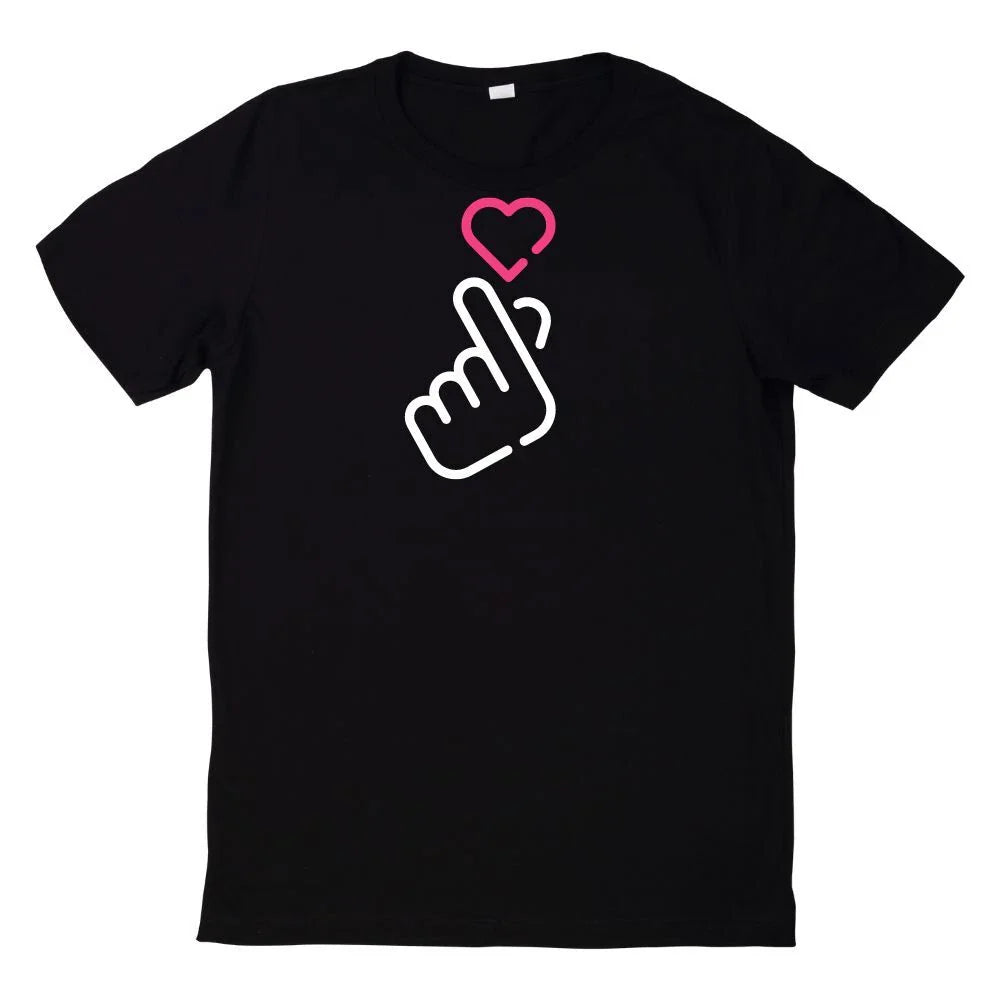Korean Finger Heart K Pop Heart Hand Sign T-Shirt Unisex T-shirt, Sweatshirt, Hoodie, Long Sleeve Tee - T-Shirt, Sweatshirt, Hoodie