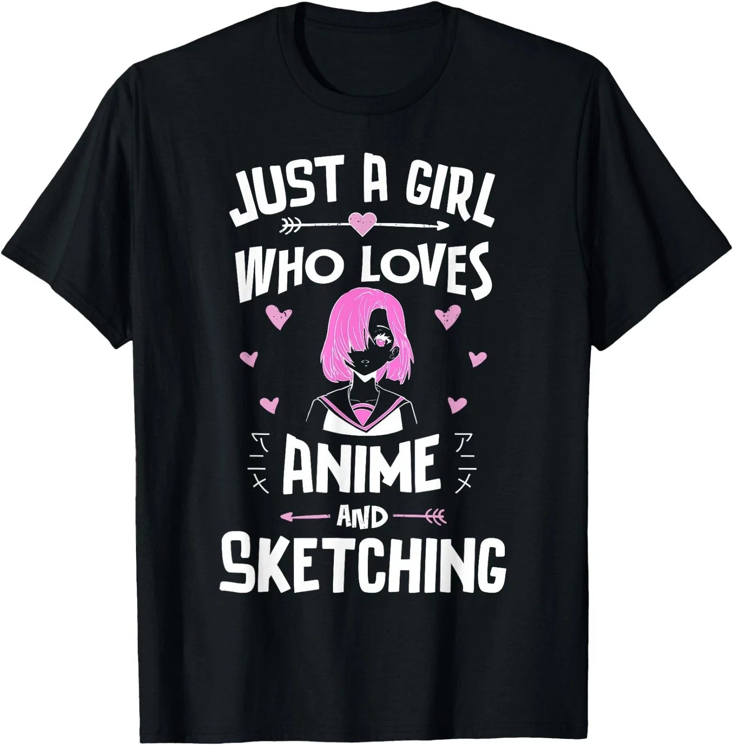 Just A Girl Who Loves Anime and Sketching Kawaii Clothes T-Shirt Unisex T-shirt, Sweatshirt, Hoodie, Long Sleeve Tee - T-Shirt, Sweatshirt, Hoodie
