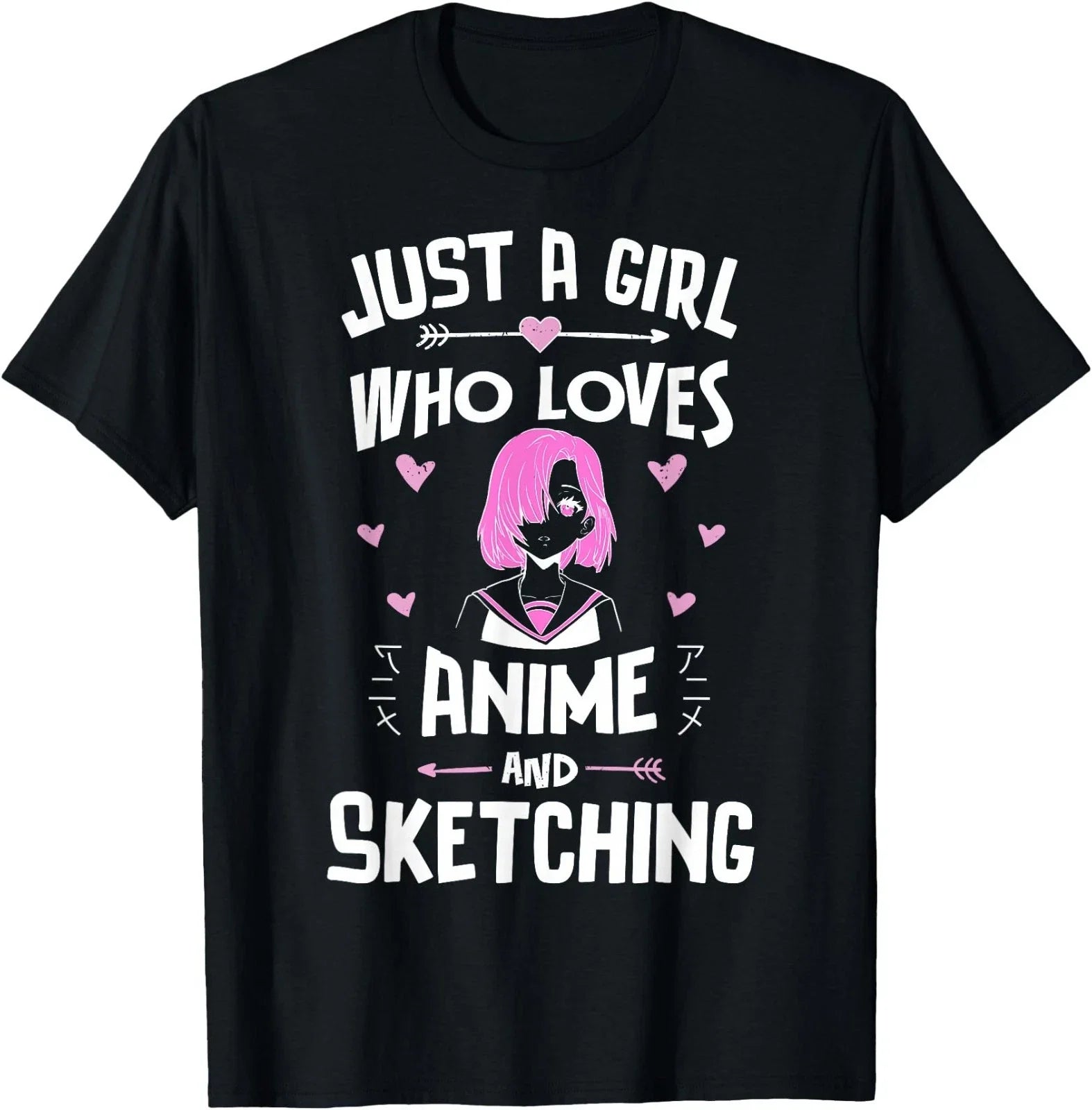 Just A Girl Who Loves Anime and Sketching Kawaii Clothes T-Shirt Unisex T-shirt, Sweatshirt, Hoodie, Long Sleeve Tee - T-Shirt, Sweatshirt, Hoodie