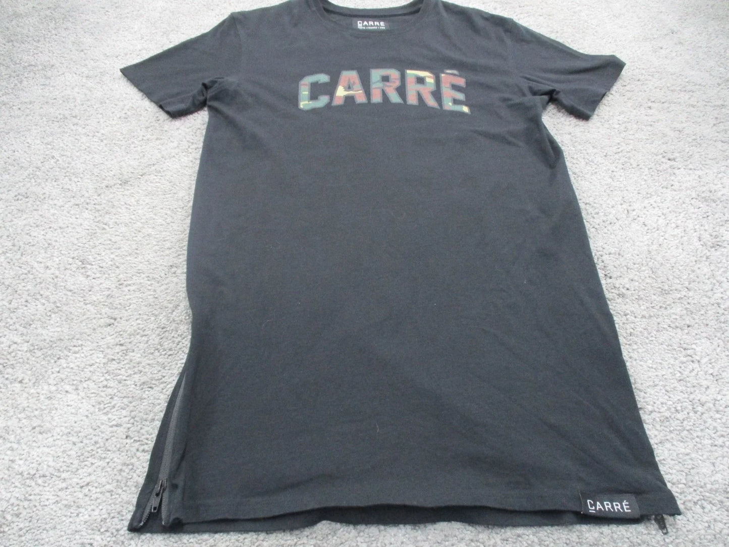 Carre T Shirt/Tee/Top Small Short Sleeve Black Round Neck Logo Long Length Unisex T-shirt, Sweatshirt, Hoodie, Long Sleeve Tee - T-Shirt, Sweatshirt, Hoodie