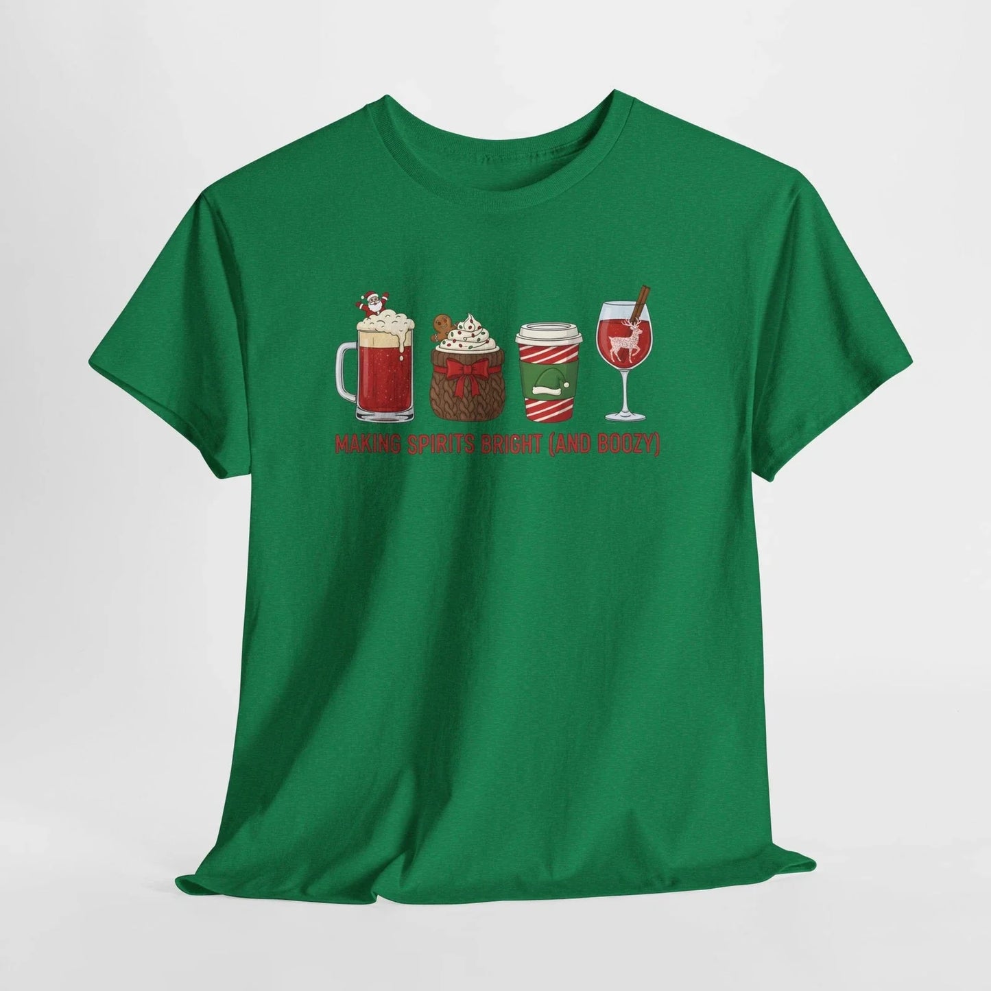 Funny Christmas Drinking TShirt Santa Reindeer Beer Wine Holiday Tee Boozy Unisex T-shirt, Sweatshirt, Hoodie, Long Sleeve Tee - T-Shirt, Sweatshirt, Hoodie