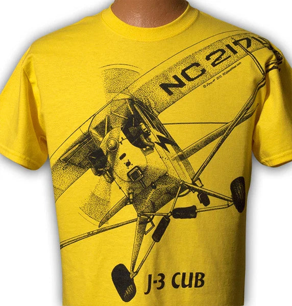 Piper J-3 Cub Airplane T-shirt with HUGE print on front and back -- Youth to 5XL Unisex T-shirt, Sweatshirt, Hoodie, Long Sleeve Tee - T-Shirt, Sweatshirt, Hoodie