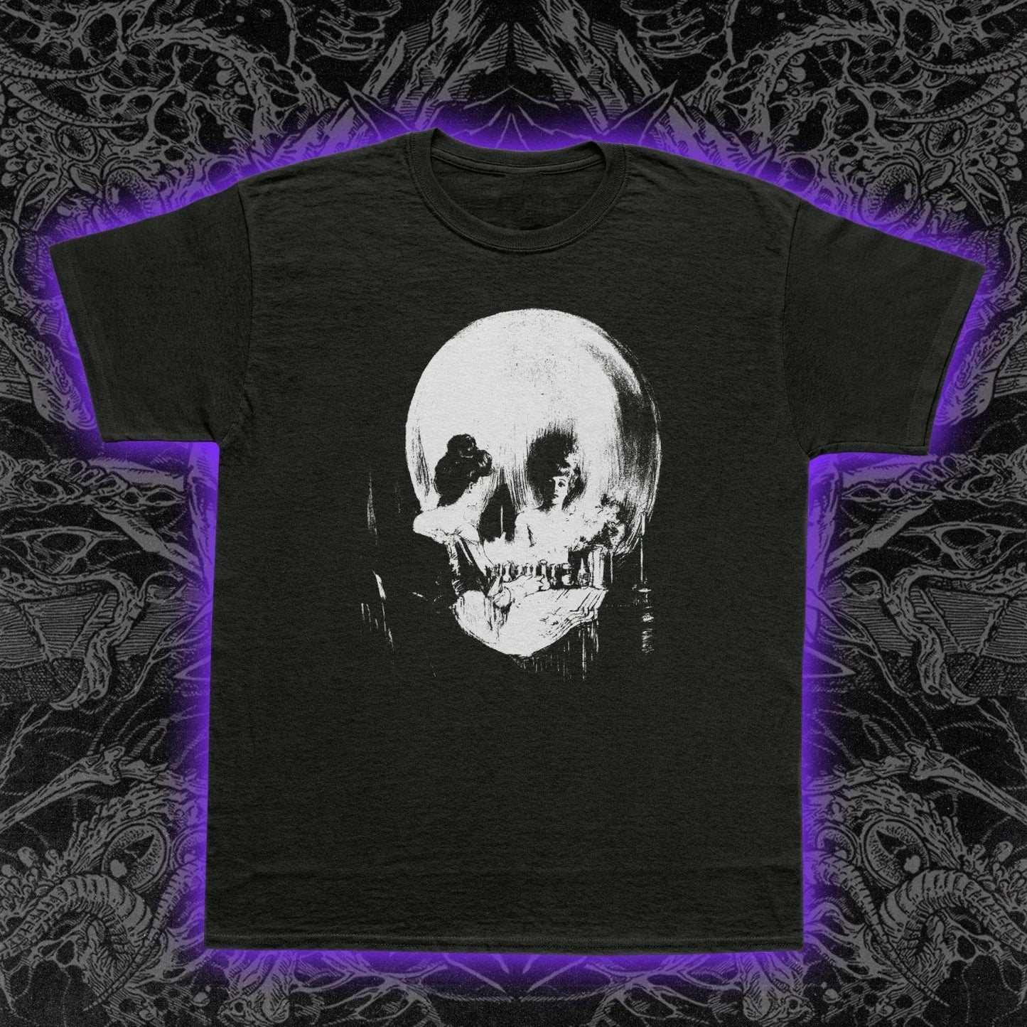 All Is Vanity T-Shirt Optical Illusion Memento Mori Skull Woman Mirror Art Tee Unisex T-shirt, Sweatshirt, Hoodie, Long Sleeve Tee - T-Shirt, Sweatshirt, Hoodie