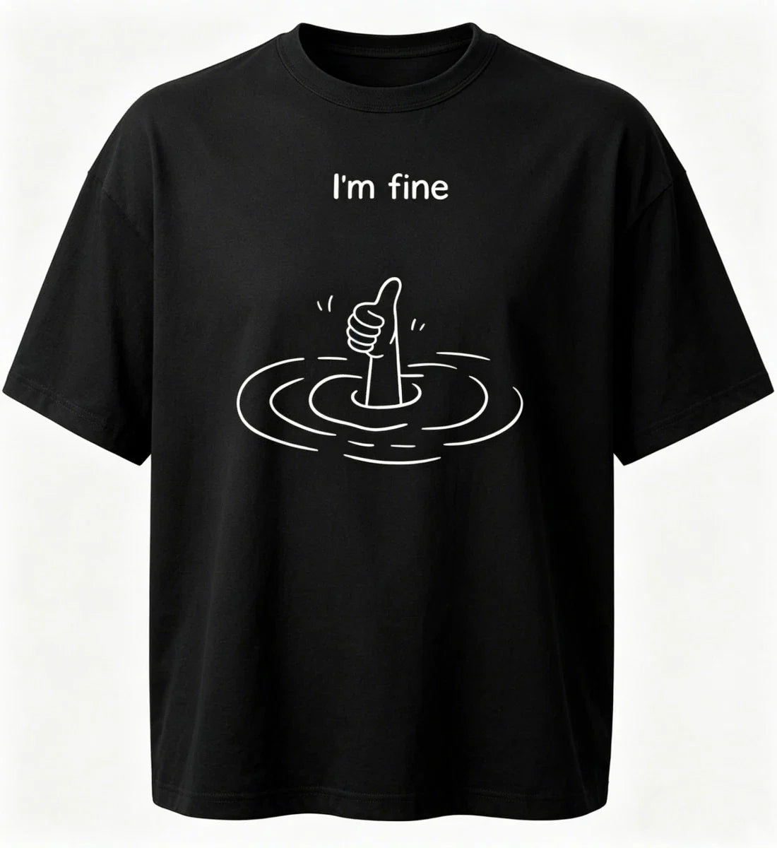 Minimalist Graphic Tee | Dark | Im Fine Funny T-Shirt | Sarcastic Humor Shirt Unisex T-shirt, Sweatshirt, Hoodie, Long Sleeve Tee - T-Shirt, Sweatshirt, Hoodie