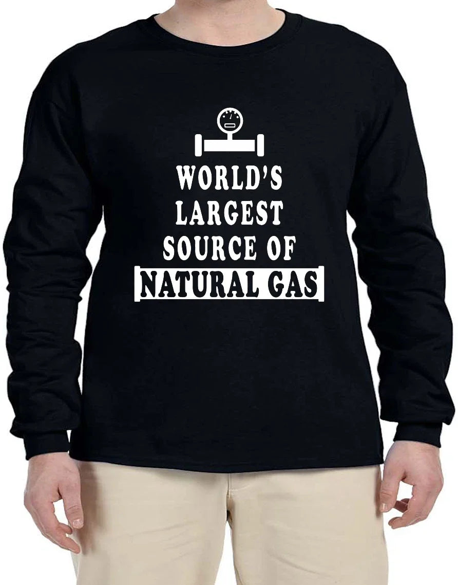 Funny Farting Natural Gas Dad Joke Design Long arm Shirts Men's Long Sleeve Gift Unisex T-shirt, Sweatshirt, Hoodie, Long Sleeve Tee - T-Shirt, Sweatshirt, Hoodie