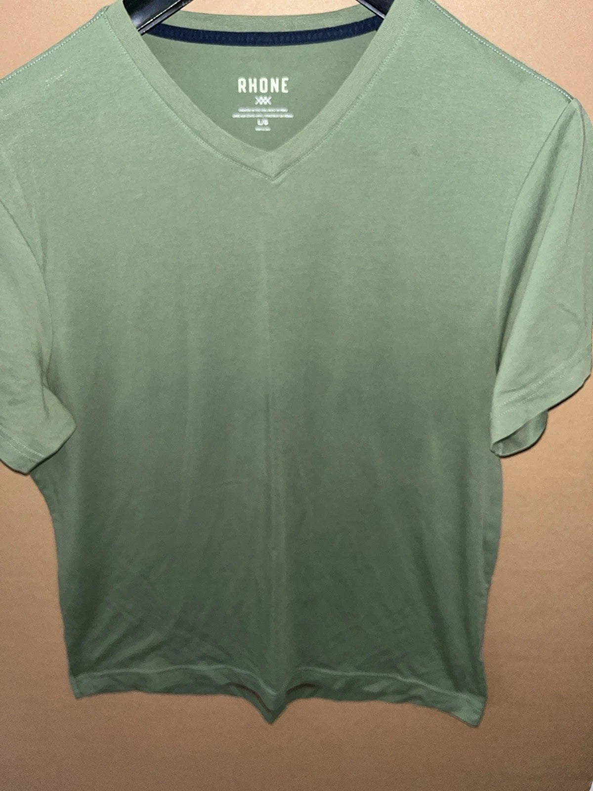 Rhone Element Men Shirt L Green V Neck Short Sleeve Stretch Casual Pima Cotton Unisex T-shirt, Sweatshirt, Hoodie, Long Sleeve Tee - T-Shirt, Sweatshirt, Hoodie