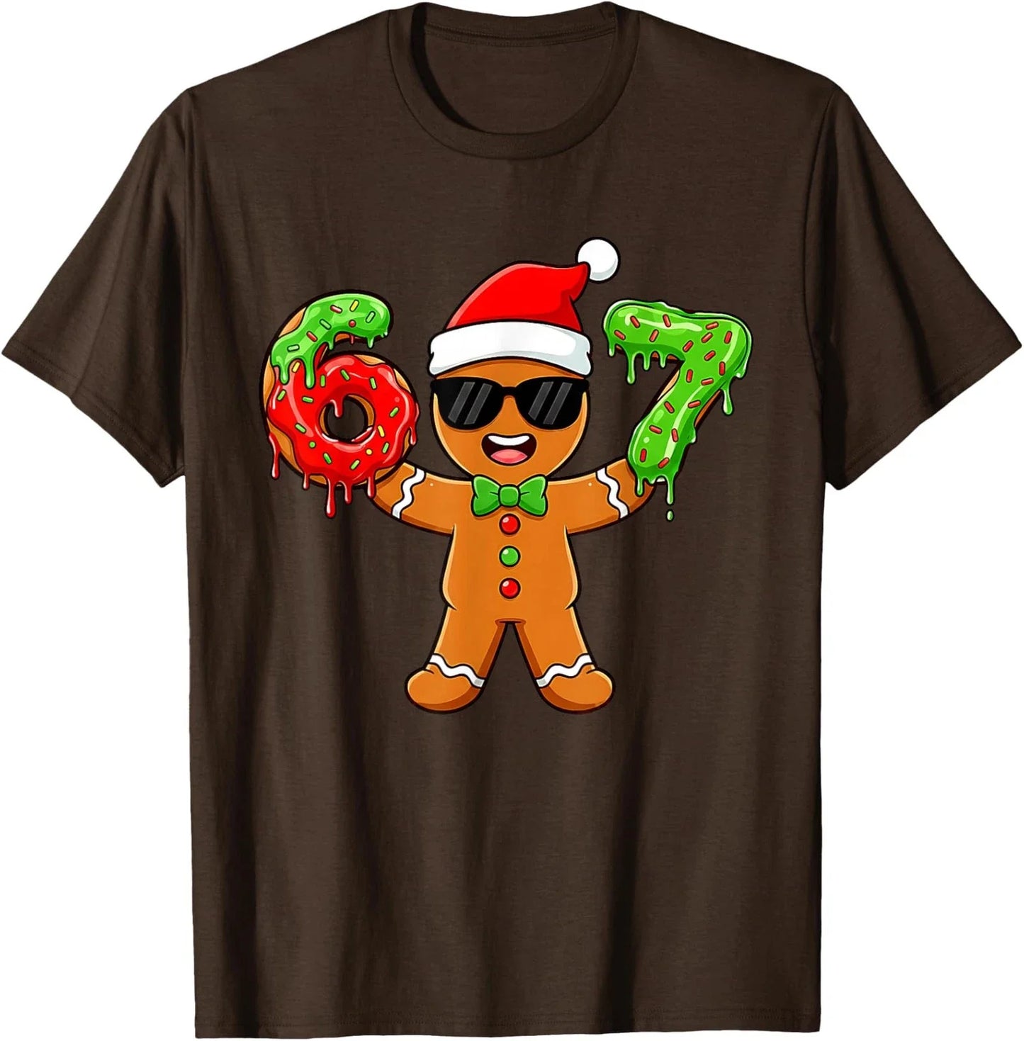 Gingerbread Six Seven 67 Meme 6 7 Funny Christmas Unisex T-Shirt Unisex T-shirt, Sweatshirt, Hoodie, Long Sleeve Tee - T-Shirt, Sweatshirt, Hoodie