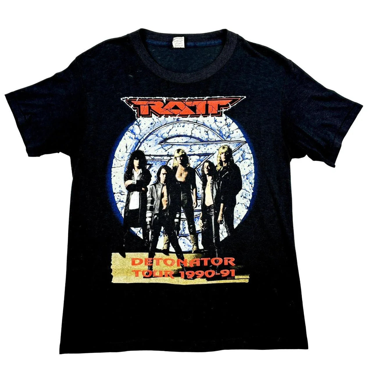 90s RATT Band Tee Detonator World Tour Large Glam Hair Metal Unisex T-shirt, Sweatshirt, Hoodie, Long Sleeve Tee - T-Shirt, Sweatshirt, Hoodie