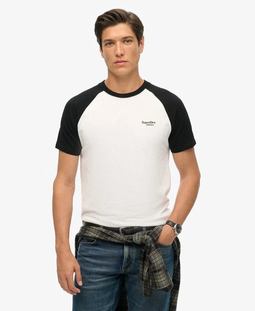 Superdry T-Shirt Crew Neck Short Sleeve Essential Logo Baseball Tee White Black Unisex T-shirt, Sweatshirt, Hoodie, Long Sleeve Tee - T-Shirt, Sweatshirt, Hoodie