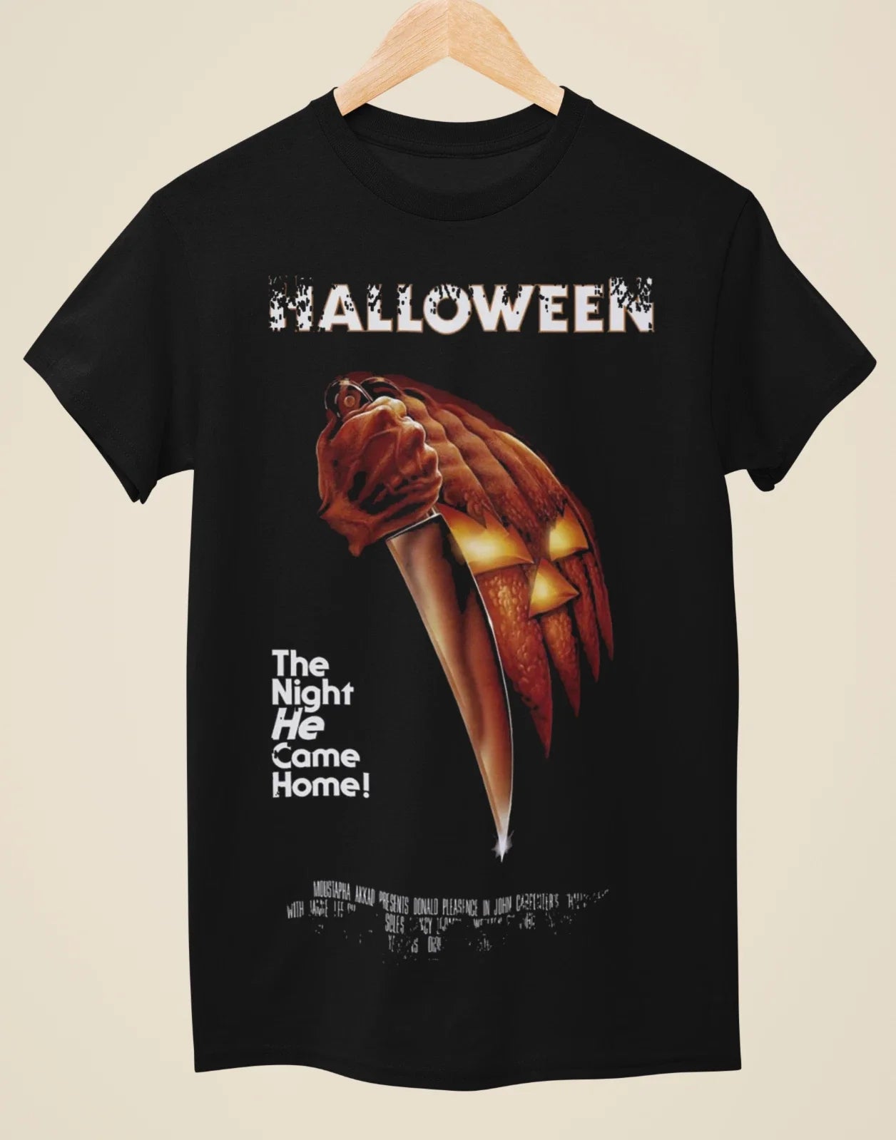 Halloween - Movie Poster Inspired Unisex Black T-Shirt Unisex T-shirt, Sweatshirt, Hoodie, Long Sleeve Tee - T-Shirt, Sweatshirt, Hoodie