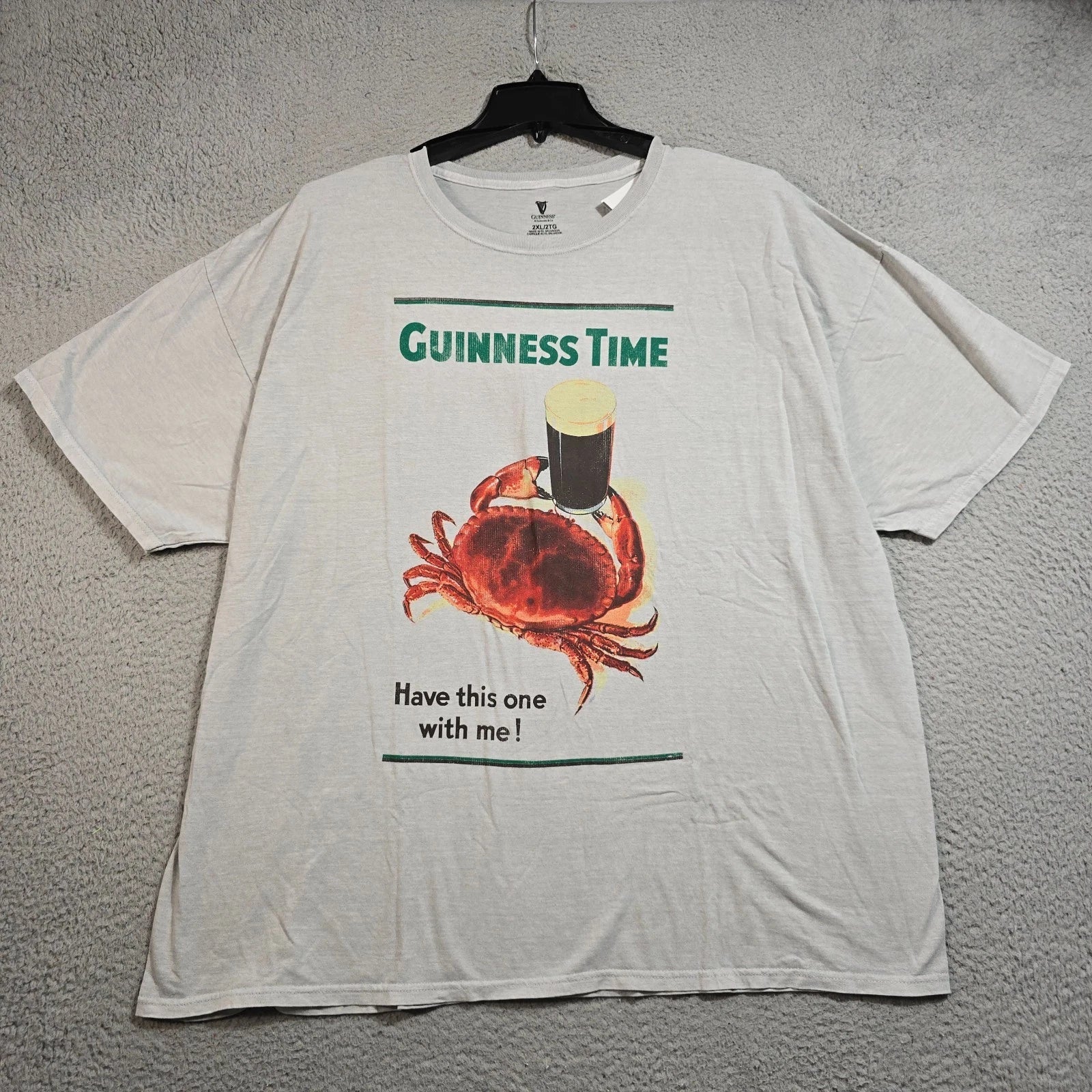 GUINNESS IRISH BEER SHIRT MENS 2XL Gray IRELAND Distressed Crab Brew CASUAL NWT Unisex T-shirt, Sweatshirt, Hoodie, Long Sleeve Tee - T-Shirt, Sweatshirt, Hoodie