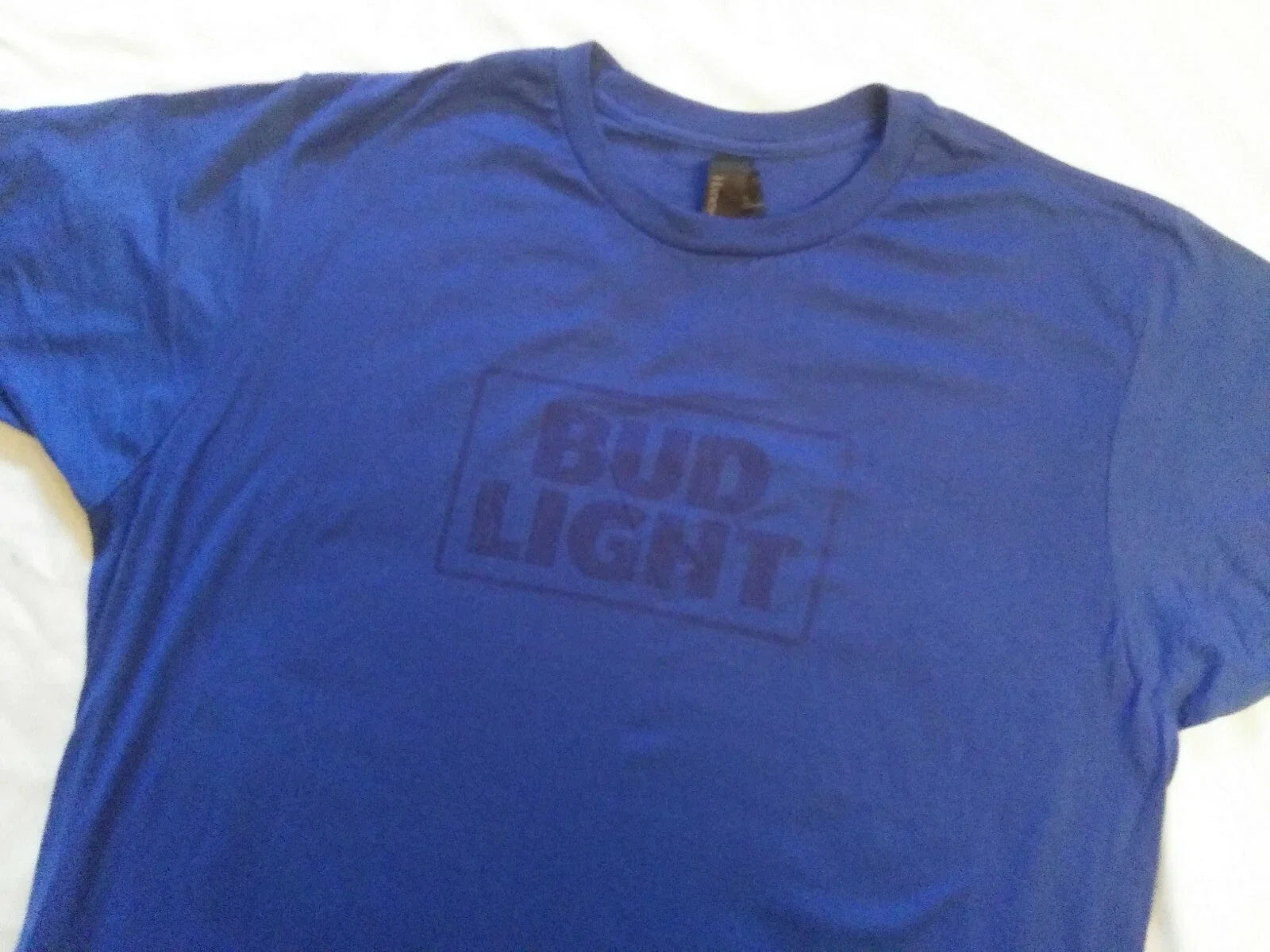 Bud Light Hanes Mens XL Blue Crew Neck T-Shirt 100% Cotton Budweiser Beer Unisex T-shirt, Sweatshirt, Hoodie, Long Sleeve Tee - T-Shirt, Sweatshirt, Hoodie