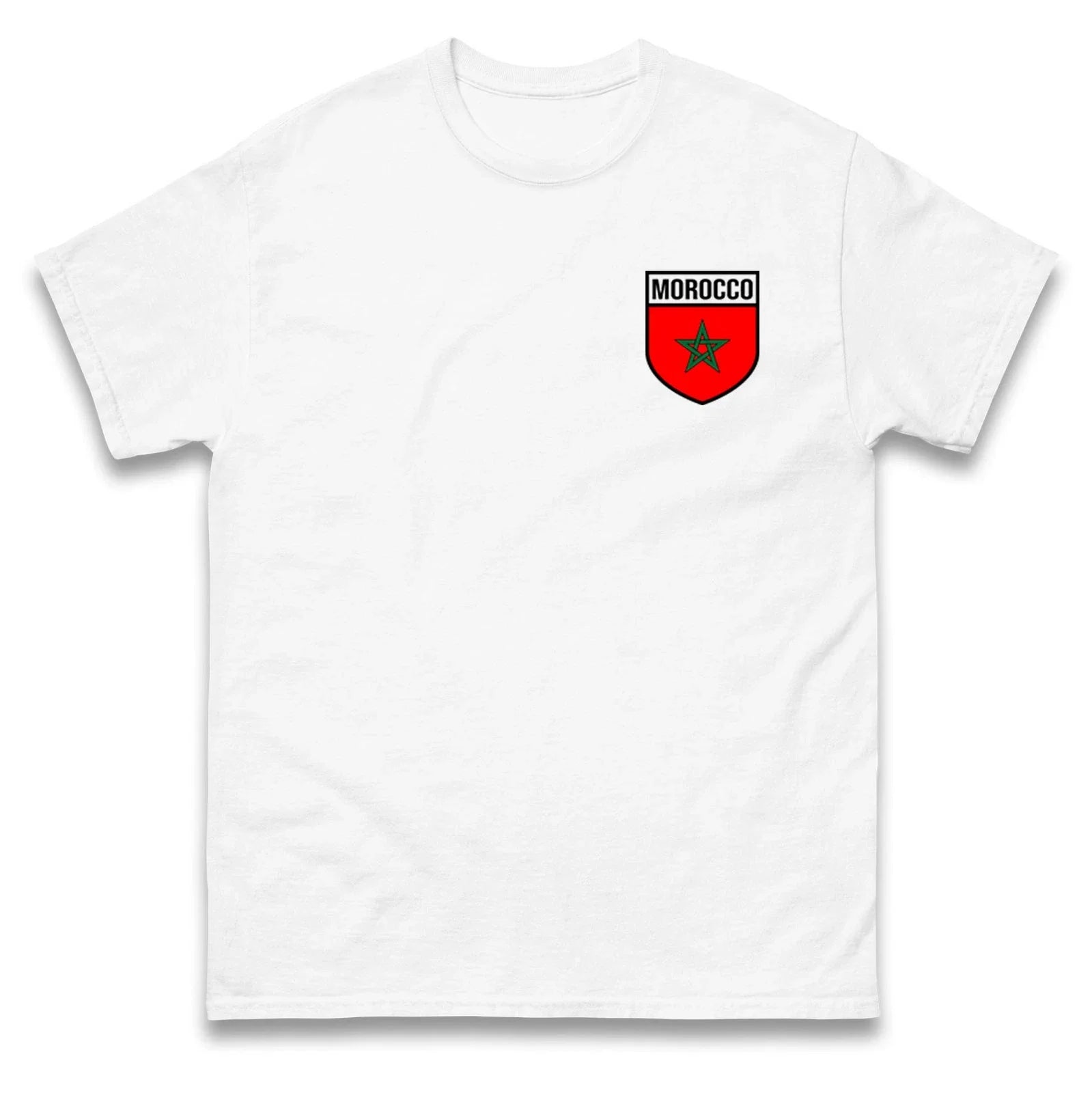 Personalised Morocco Badge football T Shirt, Custom Name and Number Morocco Tee Unisex T-shirt, Sweatshirt, Hoodie, Long Sleeve Tee - T-Shirt, Sweatshirt, Hoodie