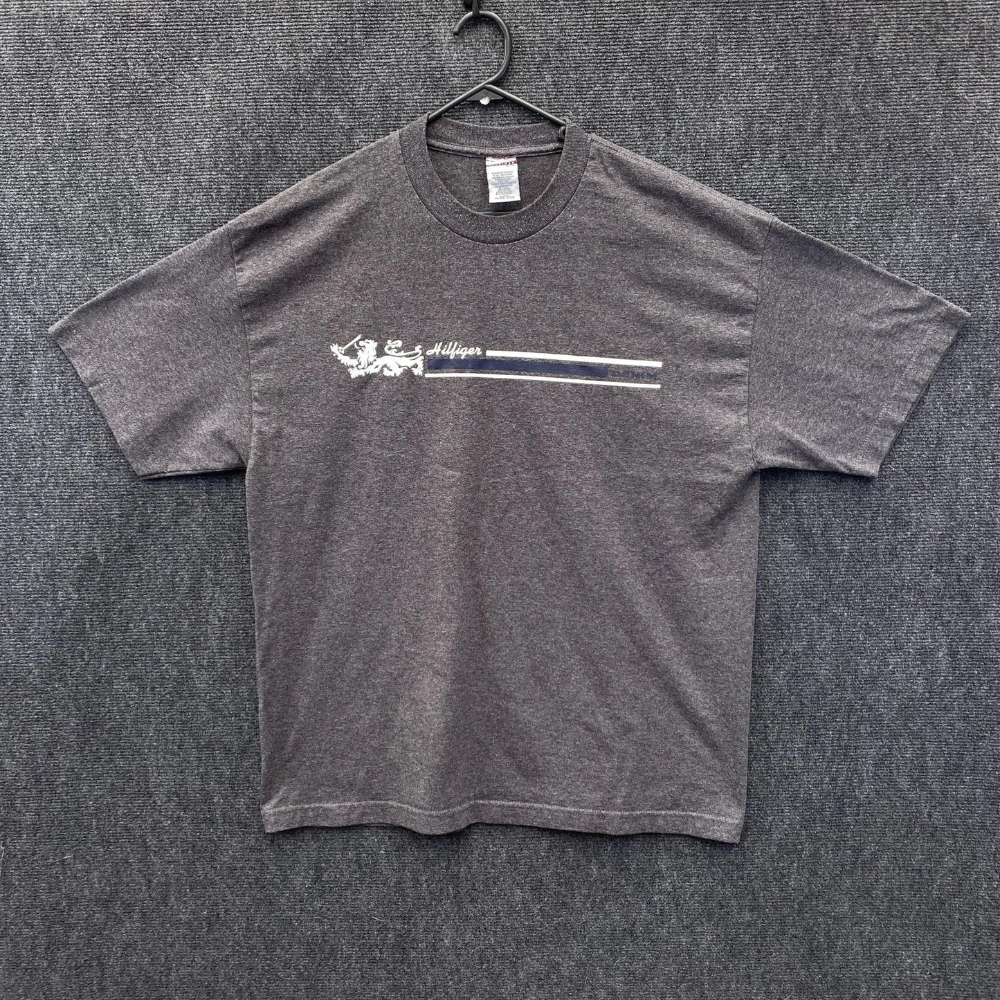 Vintage Tommy Hilfiger Mens XL Short Sleeve T-Shirt Grey Marle Graphic Lion Tee Unisex T-shirt, Sweatshirt, Hoodie, Long Sleeve Tee - T-Shirt, Sweatshirt, Hoodie