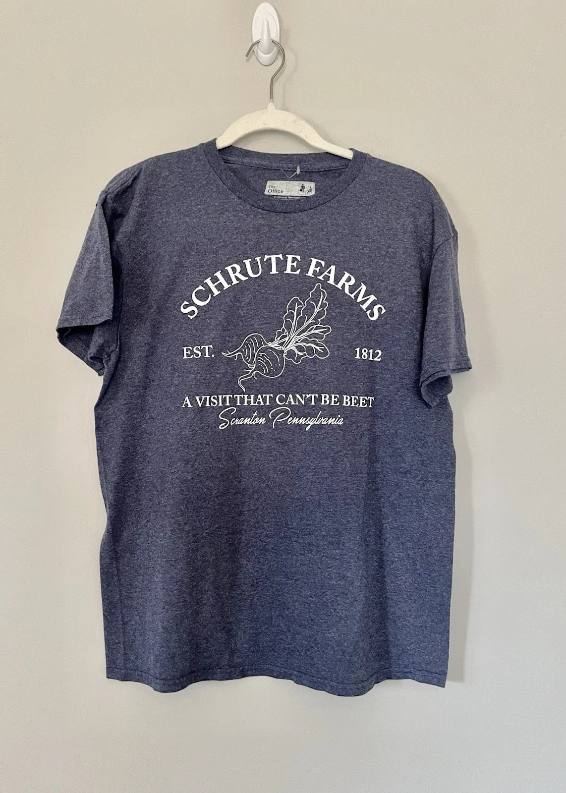 The Office Schrute Farms Unisex Medium Navy Heather Tee Shirt NWOT Unisex T-shirt, Sweatshirt, Hoodie, Long Sleeve Tee - T-Shirt, Sweatshirt, Hoodie
