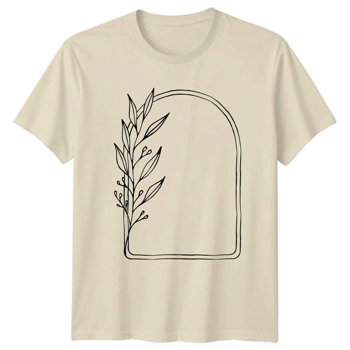 Minimalist Botanical Arch Frame Line Womens T-Shirt Boho Floral Mothers Day Unisex T-shirt, Sweatshirt, Hoodie, Long Sleeve Tee - T-Shirt, Sweatshirt, Hoodie