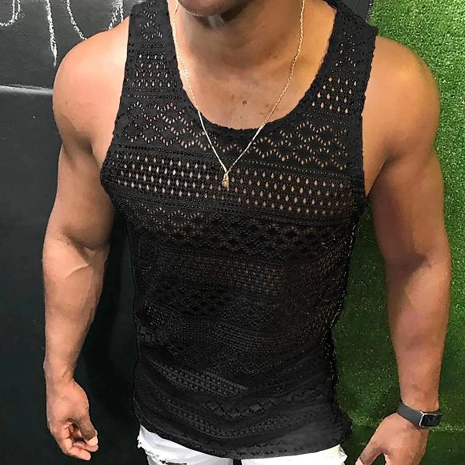 Men Lace Shirt Stylish Breathable Vest For Summer Casual Wear Recommended HLF Unisex T-shirt, Sweatshirt, Hoodie, Long Sleeve Tee - T-Shirt, Sweatshirt, Hoodie