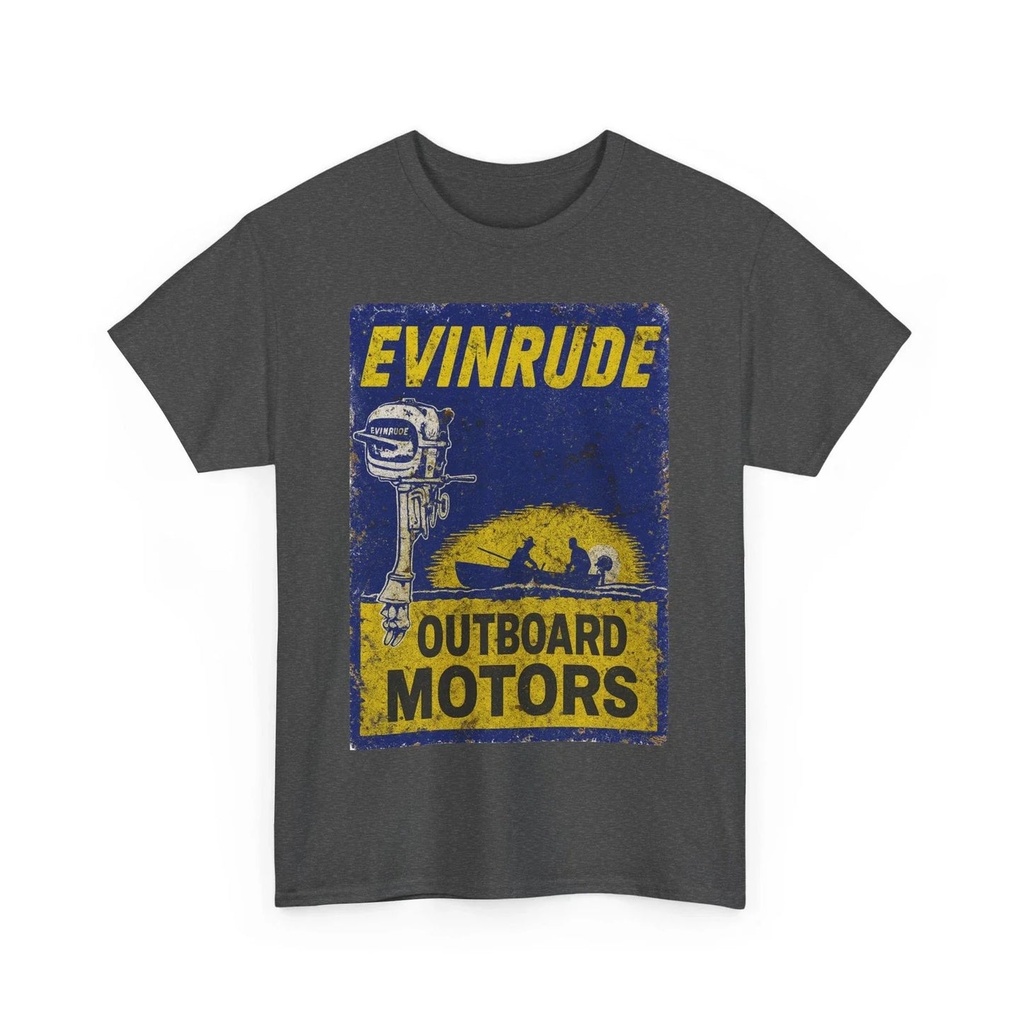 Vintage Evinrude Outboard Motors Distressed Fishing Boat Boating Graphic T-Shirt Unisex T-shirt, Sweatshirt, Hoodie, Long Sleeve Tee - T-Shirt, Sweatshirt, Hoodie