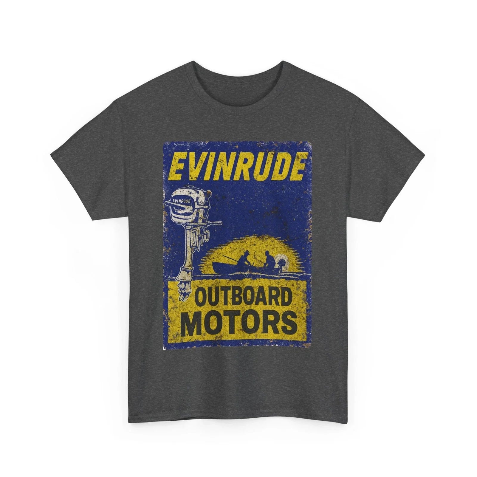 Vintage Evinrude Outboard Motors Distressed Fishing Boat Boating Graphic T-Shirt Unisex T-shirt, Sweatshirt, Hoodie, Long Sleeve Tee - T-Shirt, Sweatshirt, Hoodie