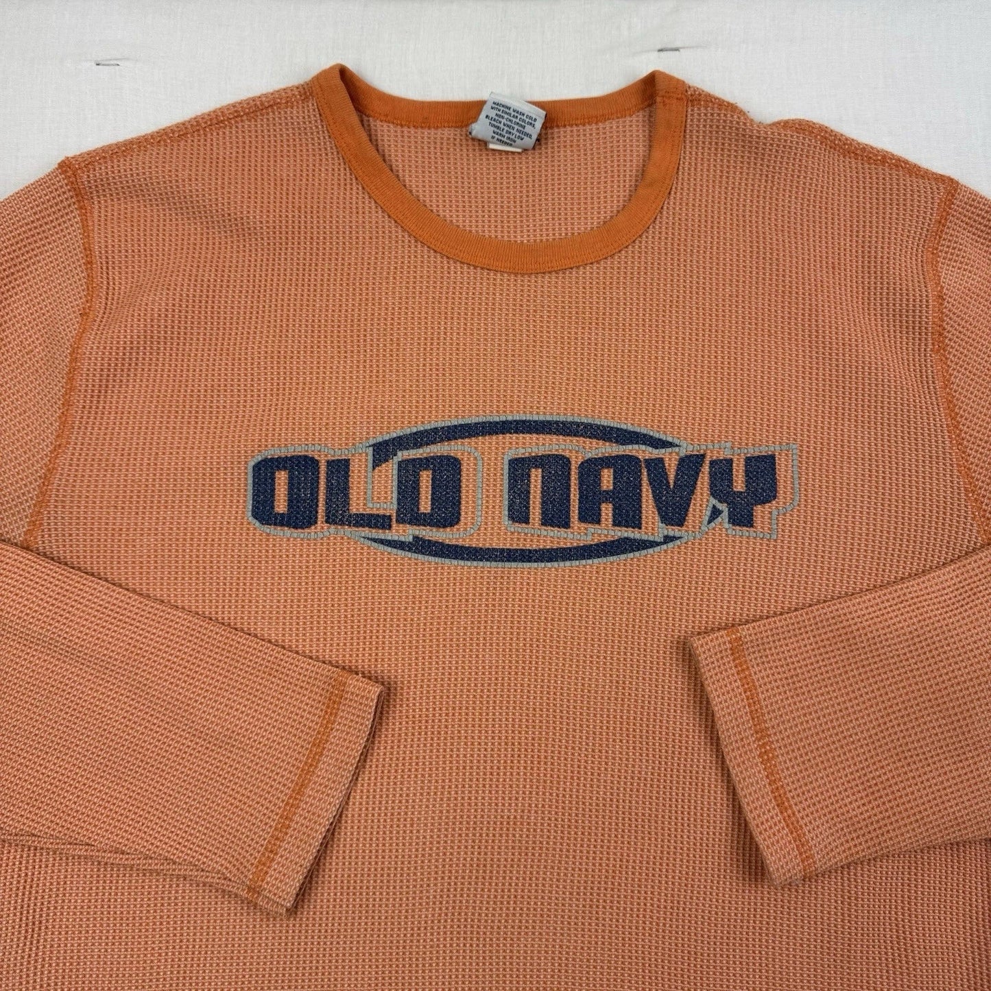 Vintage Old Navy Thermal Shirt Adult XL Orange Spellout Grunge Hipster Y2K Unisex T-shirt, Sweatshirt, Hoodie, Long Sleeve Tee - T-Shirt, Sweatshirt, Hoodie