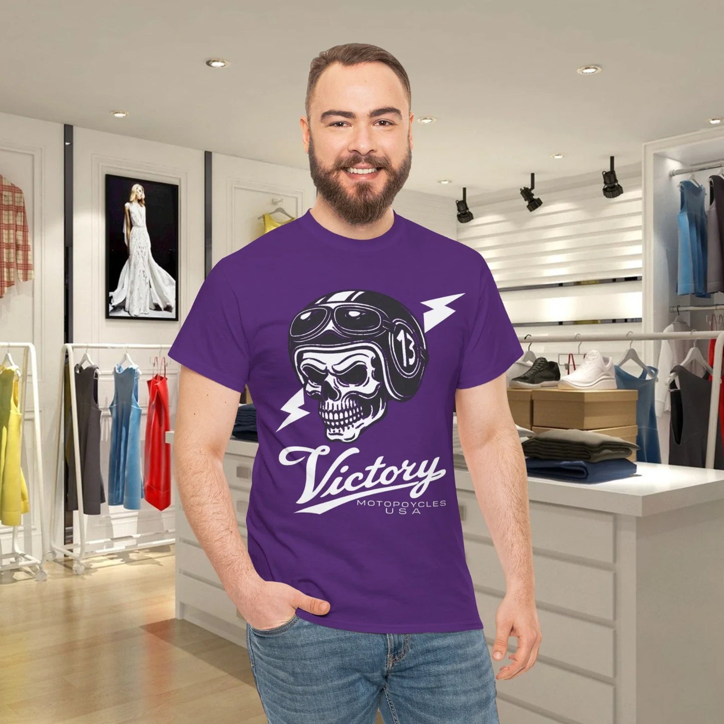 New Victory Skull Motorcycles Oversized T-Shirt Unisex T-shirt, Sweatshirt, Hoodie, Long Sleeve Tee - T-Shirt, Sweatshirt, Hoodie