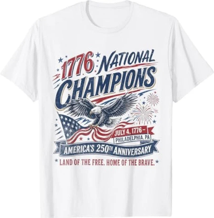1776 National Champions T-Shirt Unisex T-shirt, Sweatshirt, Hoodie, Long Sleeve Tee - T-Shirt, Sweatshirt, Hoodie
