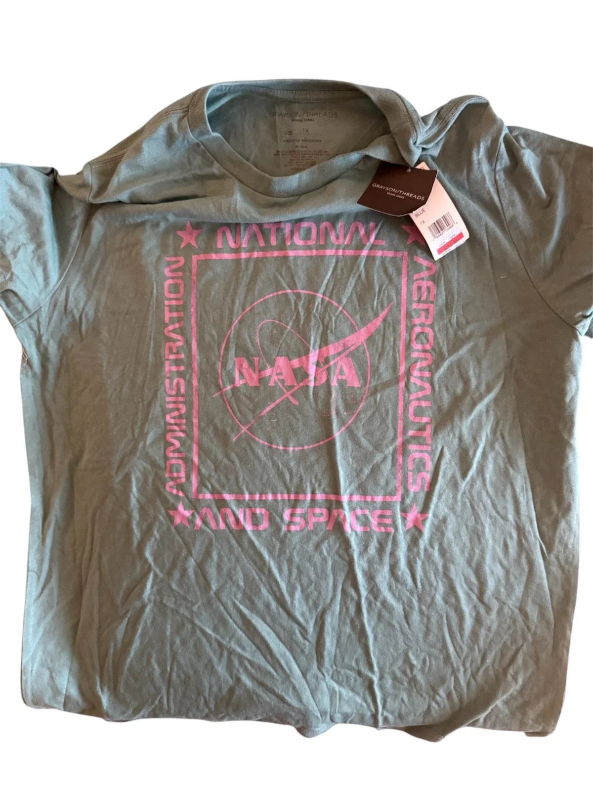NASA T-Shirt Women 1X Grayson Threads Graphic Tee Space Logo Plus Size Trendy Unisex T-shirt, Sweatshirt, Hoodie, Long Sleeve Tee - T-Shirt, Sweatshirt, Hoodie